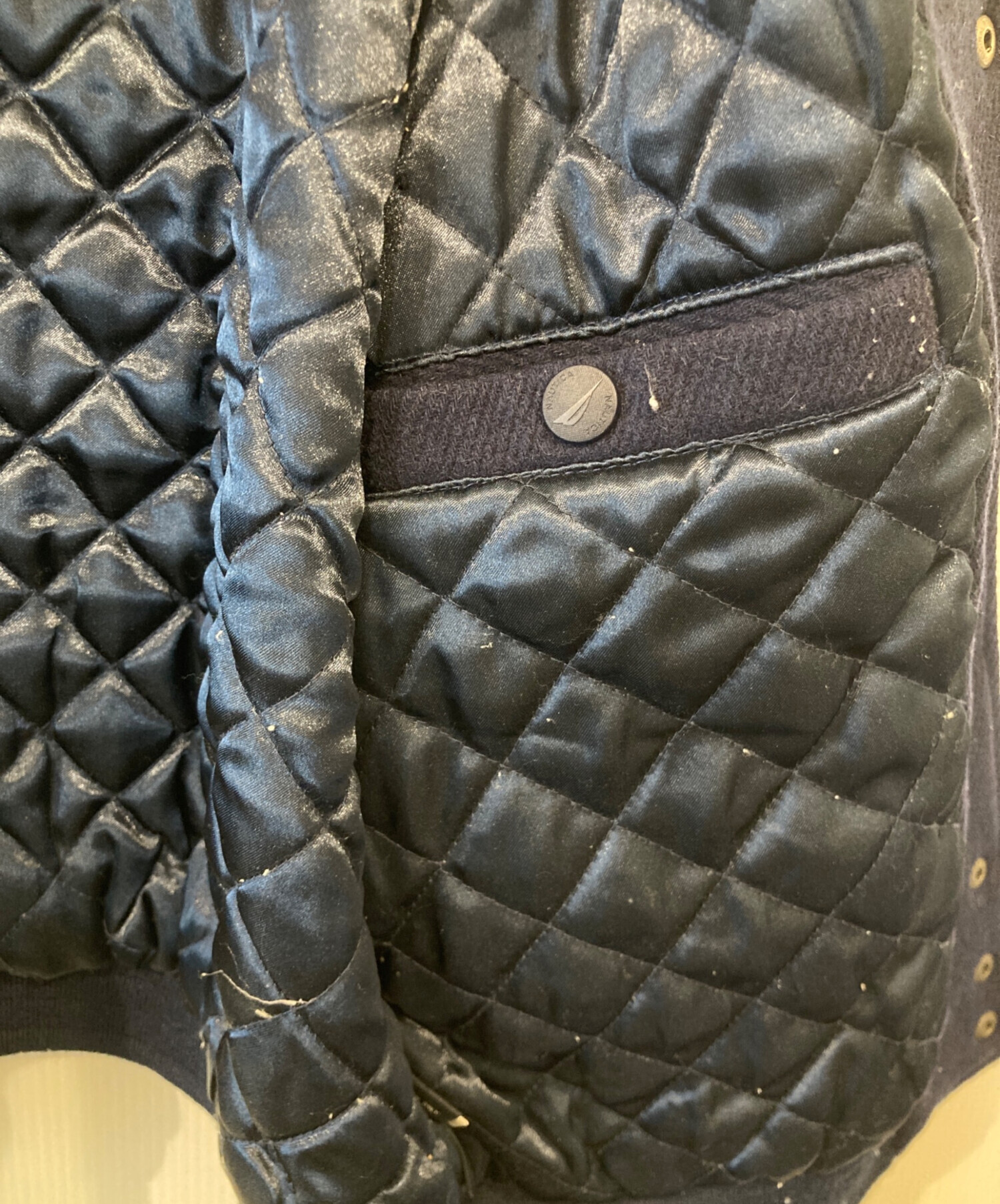 NAUTICA スタジャン ジャケット レザー ノーティカ 中古・古着通販】NAUTICA (ノーティカ) スタジャン NMJ10083 ネイビー