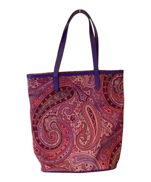エトロ トートバッグ ペイズリー パープル ナイロン 中古・古着通販】ETRO (エトロ) ペイズリートートバッグ パープル
