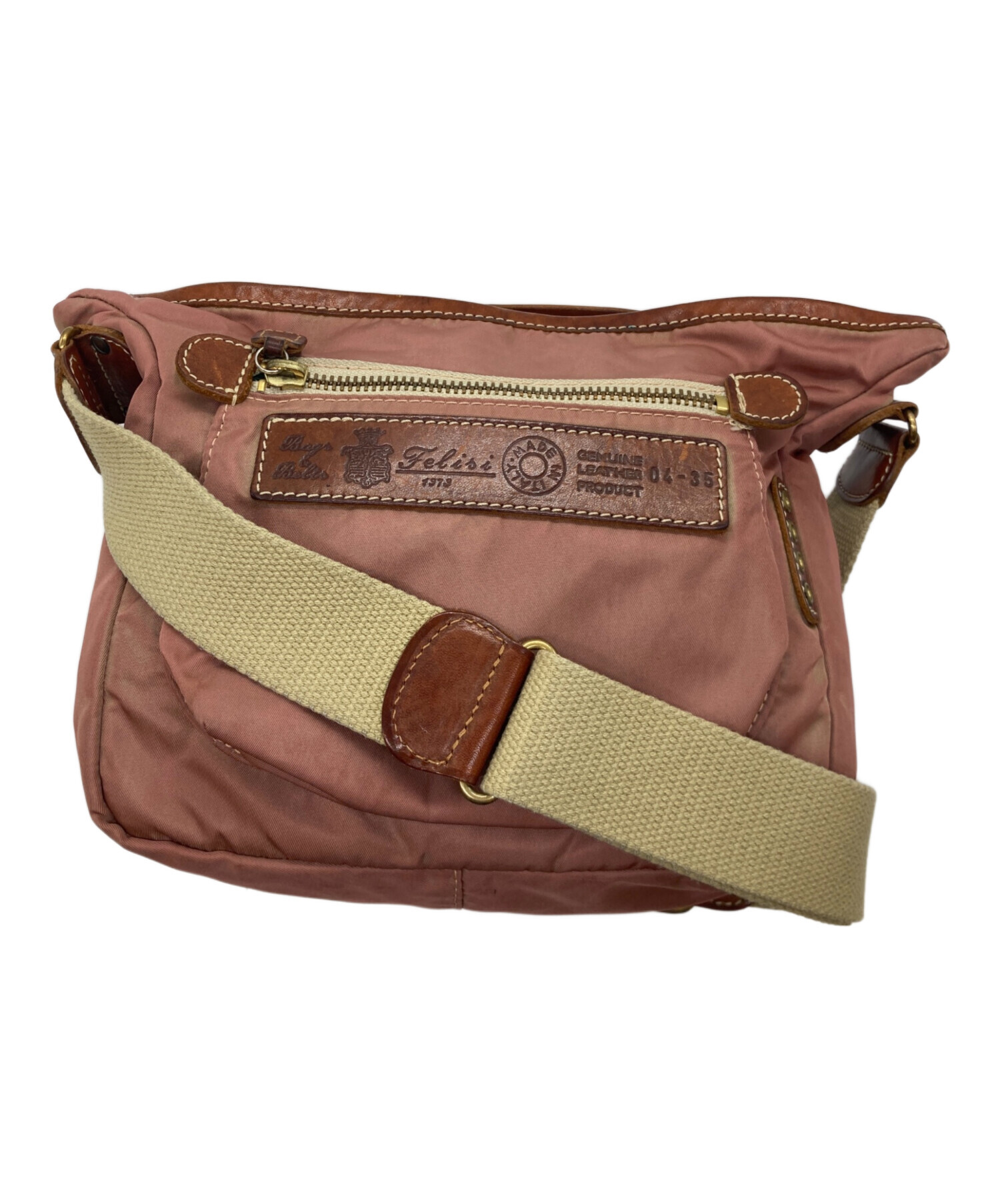 ブラウン フェルト ショルダーバッグ 中古・古着通販】Felisi (フェリージ) ナイロンショルダーバッグ 04-35