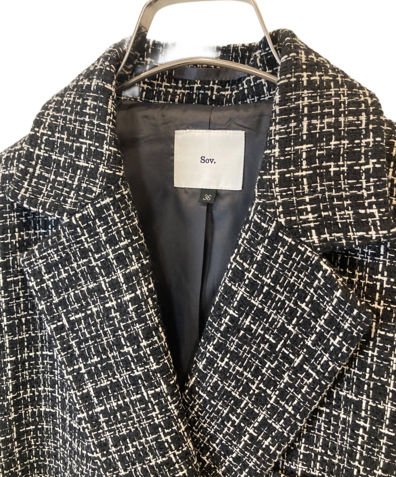 【未使用】sov.　ツイードジャケット&パンツ　セットアップ 中古・古着通販】Sov. (ソブ) バイカラーツイードセットアップ 0305