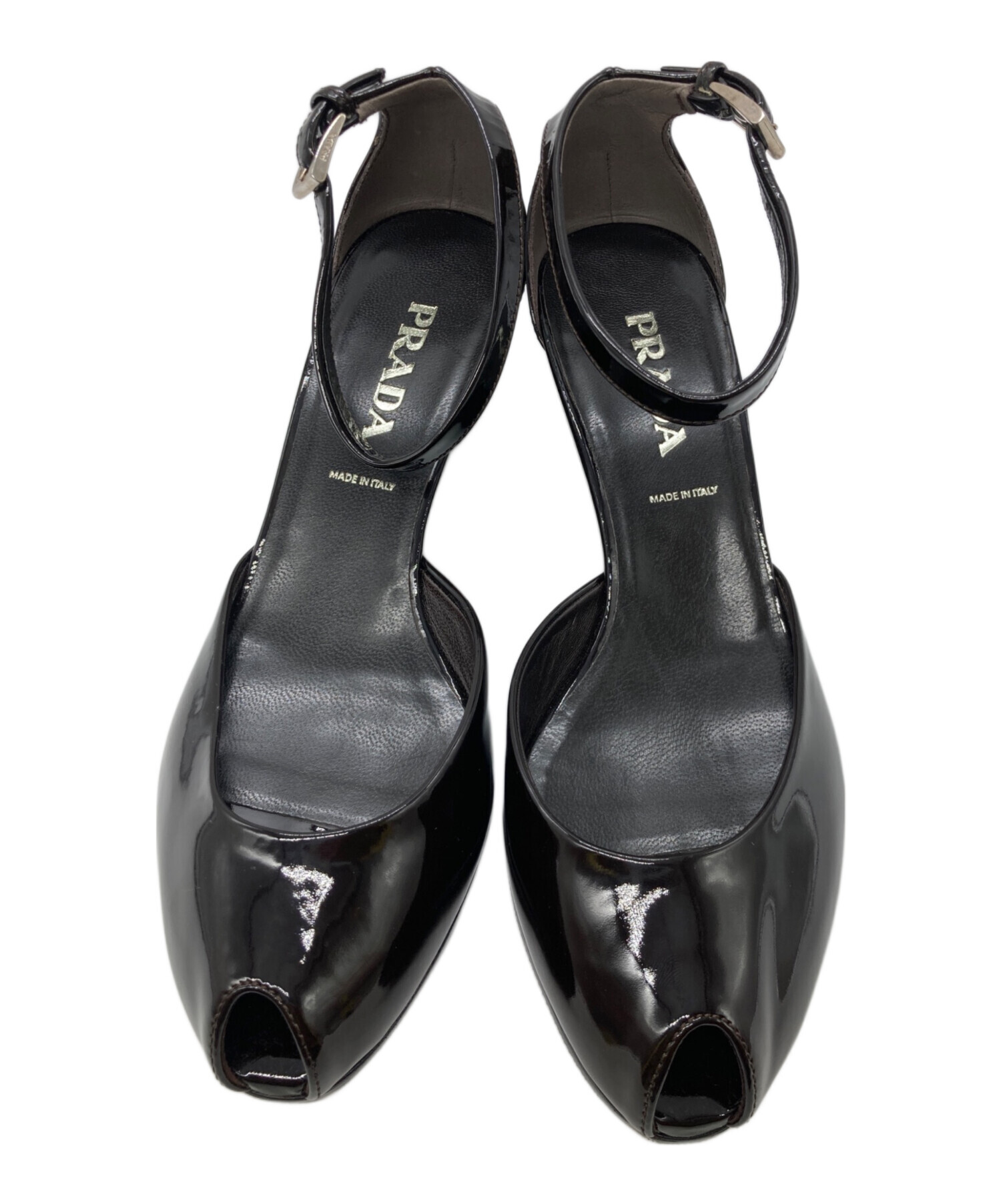 中古・古着通販】PRADA (プラダ) オープントゥストラップパンプス 