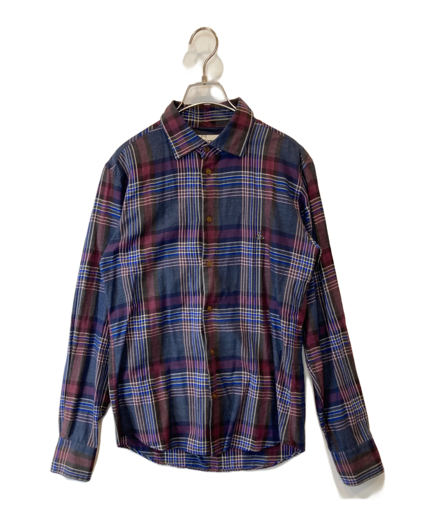 【極美品】 Vivienne Westwood シャツ 惑星 ロゴ チェック 極美品】 Vivienne Westwood シャツ 惑星 ロゴ チェック 極美品