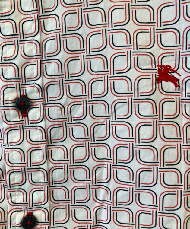 ★希少★廃盤★バーバリーブラックレーベル　ホースナイト柄　半袖シャツ　総柄　2 中古・古着通販】BURBERRY BLACK LABEL (バーバリーブラックレーベル