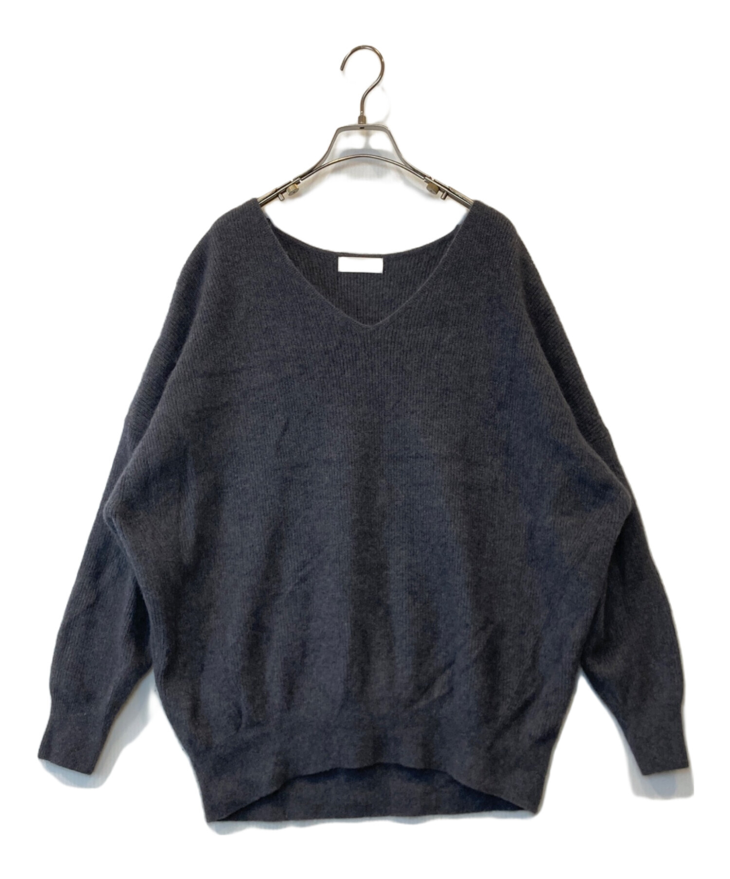 中古・古着通販】RIVE DROITE (リヴドロワ) ヘアリーウール片畦Vネック