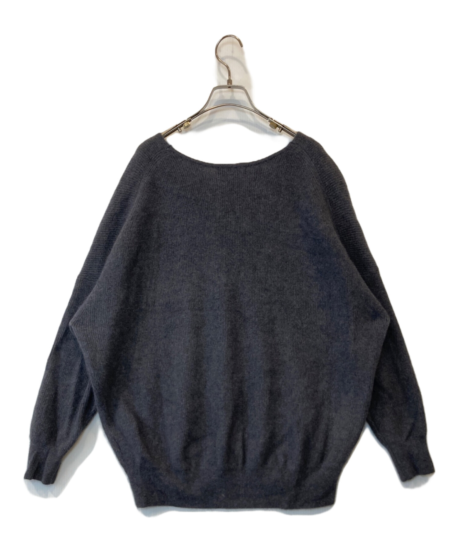 RIVE DROITE(リヴドロワ) ヘアリーウール片畦Vネックニット 抜け感