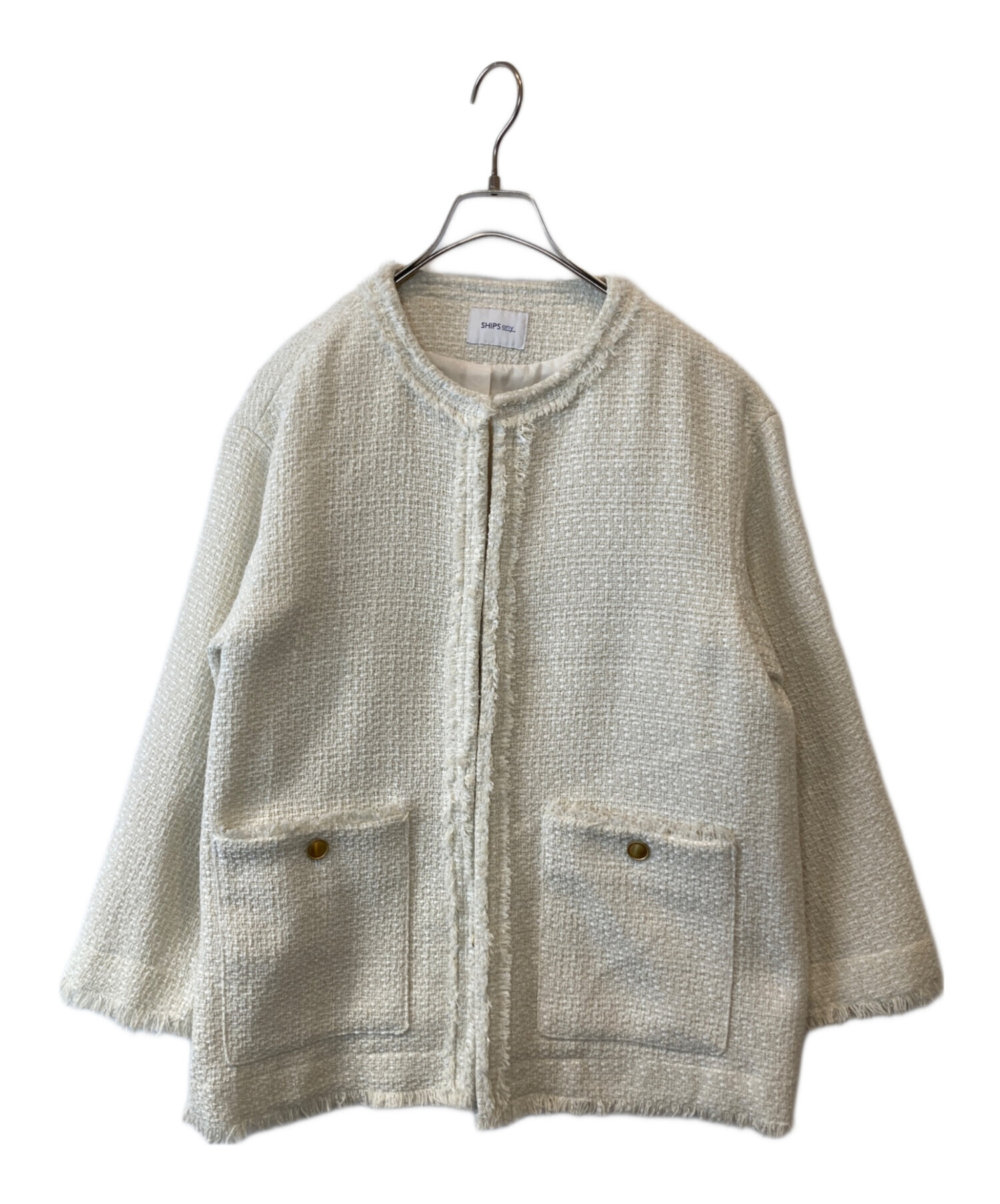 中古・古着通販】SHIPS any (シップスエニィ) ツイード ノーカラー
