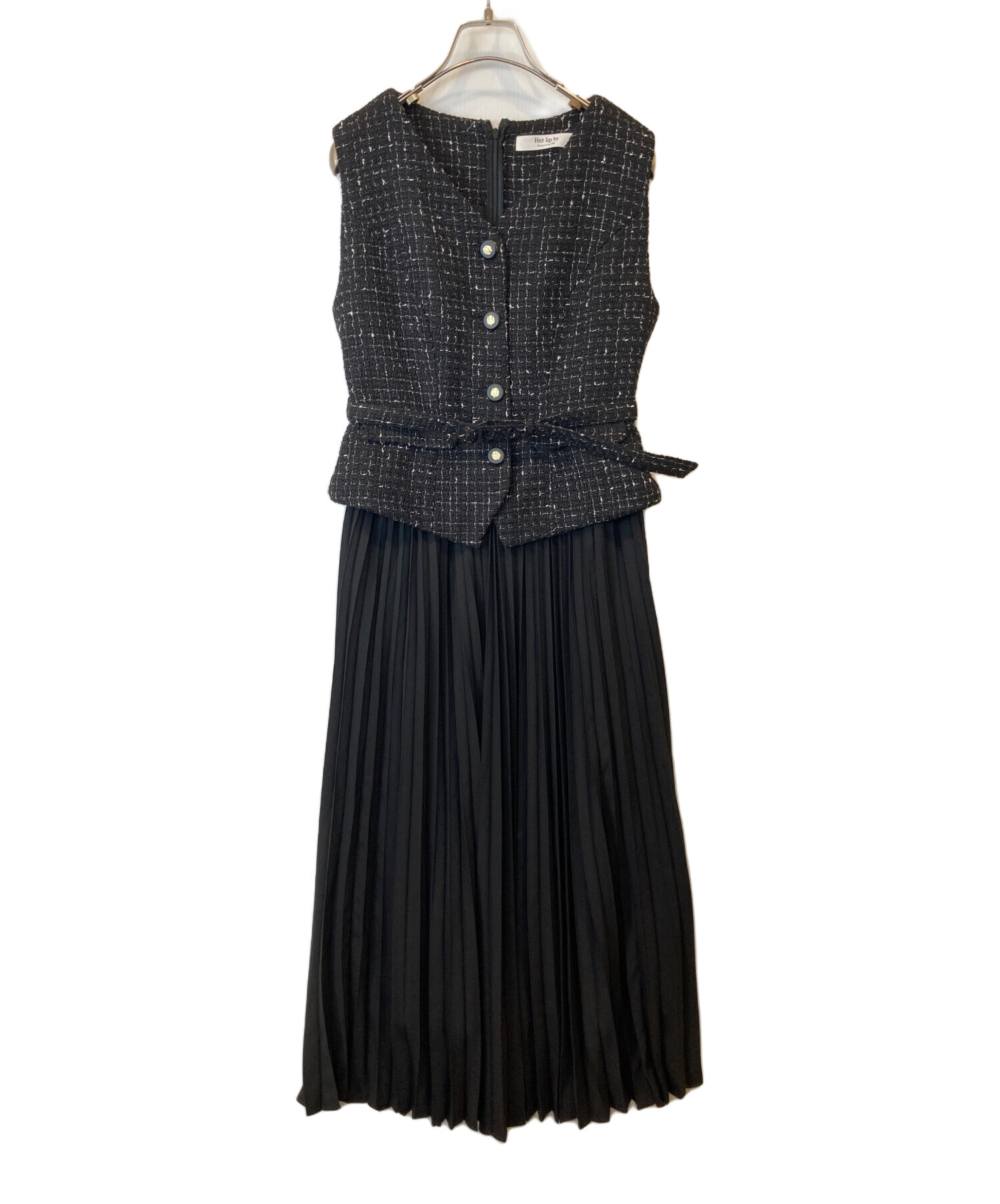 ワンピース herlipto Siena Pleated Docking Dress 中古・古着通販】Her lip to (ハーリップトゥ) Siena Pleated Docking