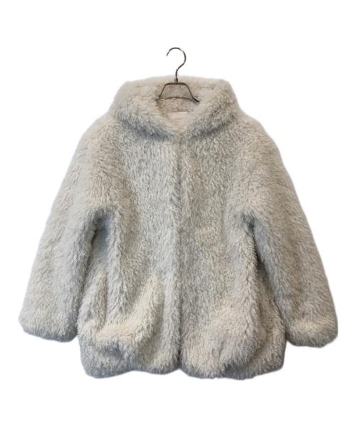 美品★yoriプードルフードジレベスト アイボリー 美品☆yoriプードルフードジレベスト アイボリー