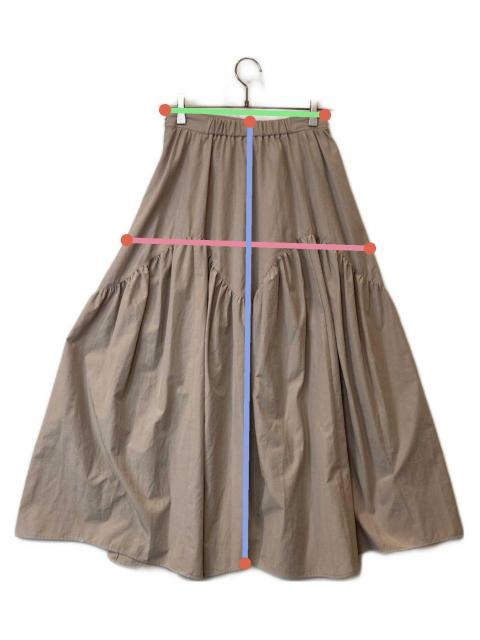 herlipto Round Tiered Long Skirt ベージュ S Her lip to スカート Sheer Pleated Tiered Skirt : ZOZOTOWN Yahoo!店