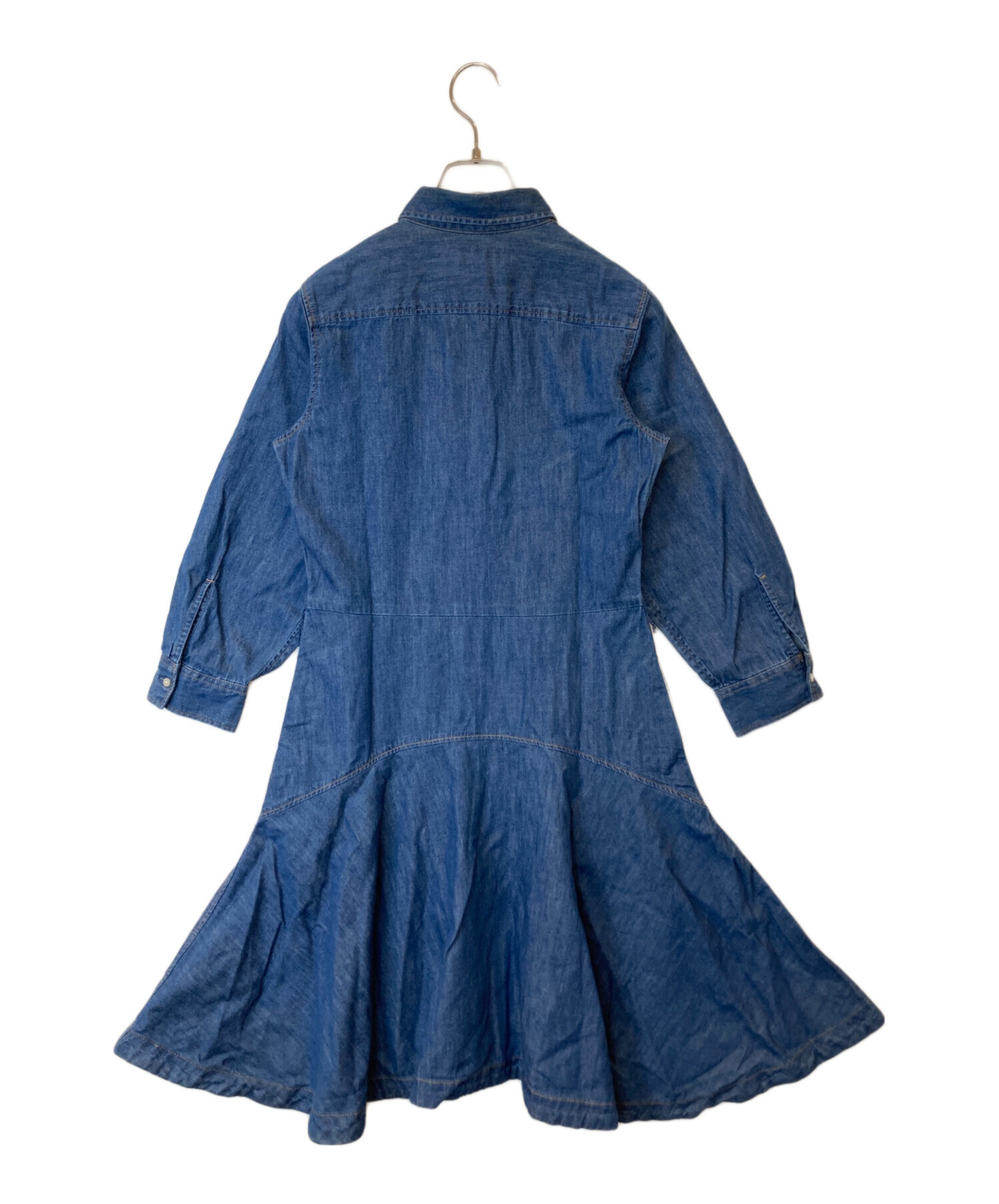 【新品未使用】ローレンラルフローレン 現行 デニムシャツワンピース 0 ブルー 中古・古着通販】LAUREN RALPH LAUREN (ローレンラルフローレン
