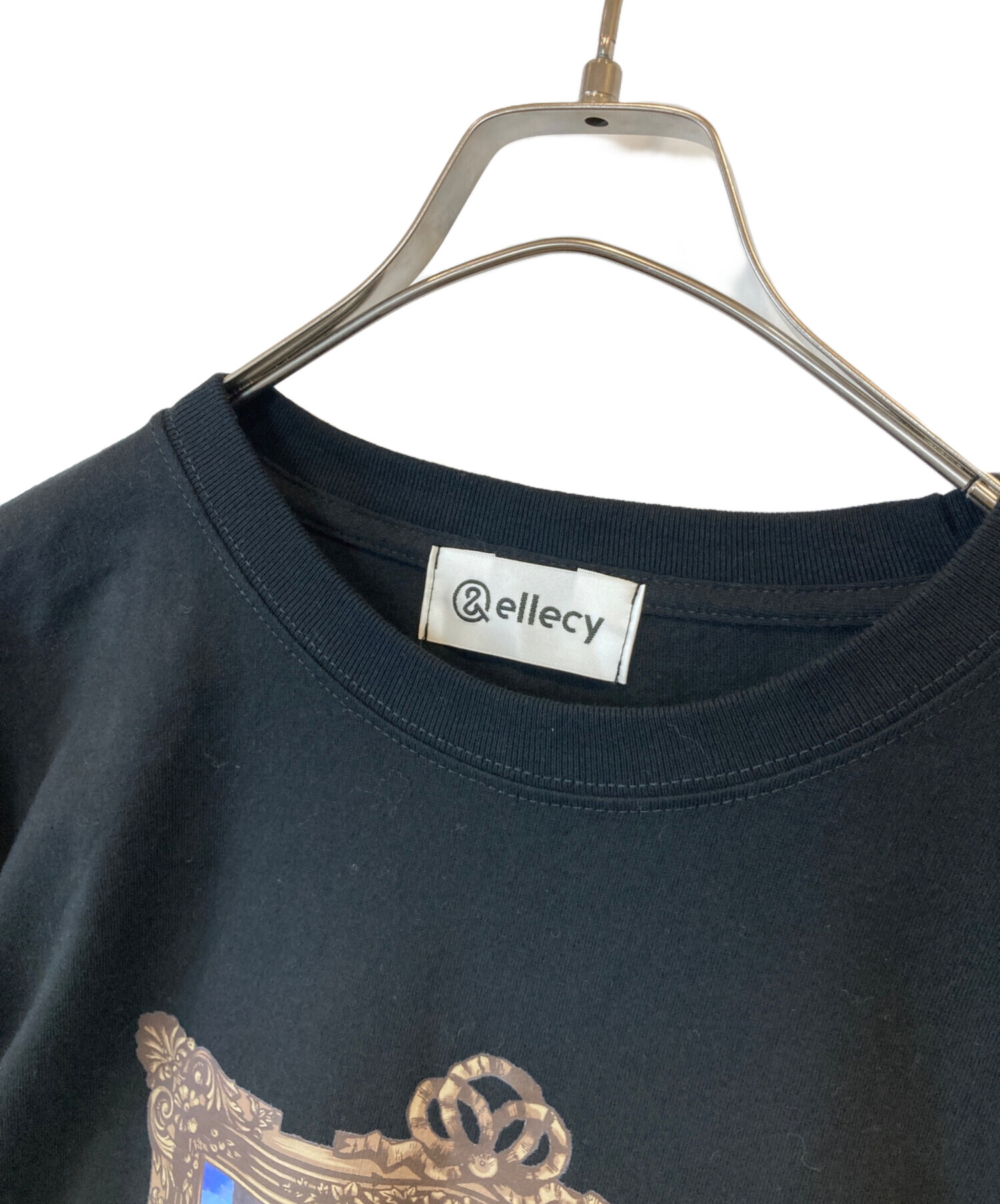 中古・古着通販】&ellecy (アンドエルシー) プリントTシャツ ブラック 