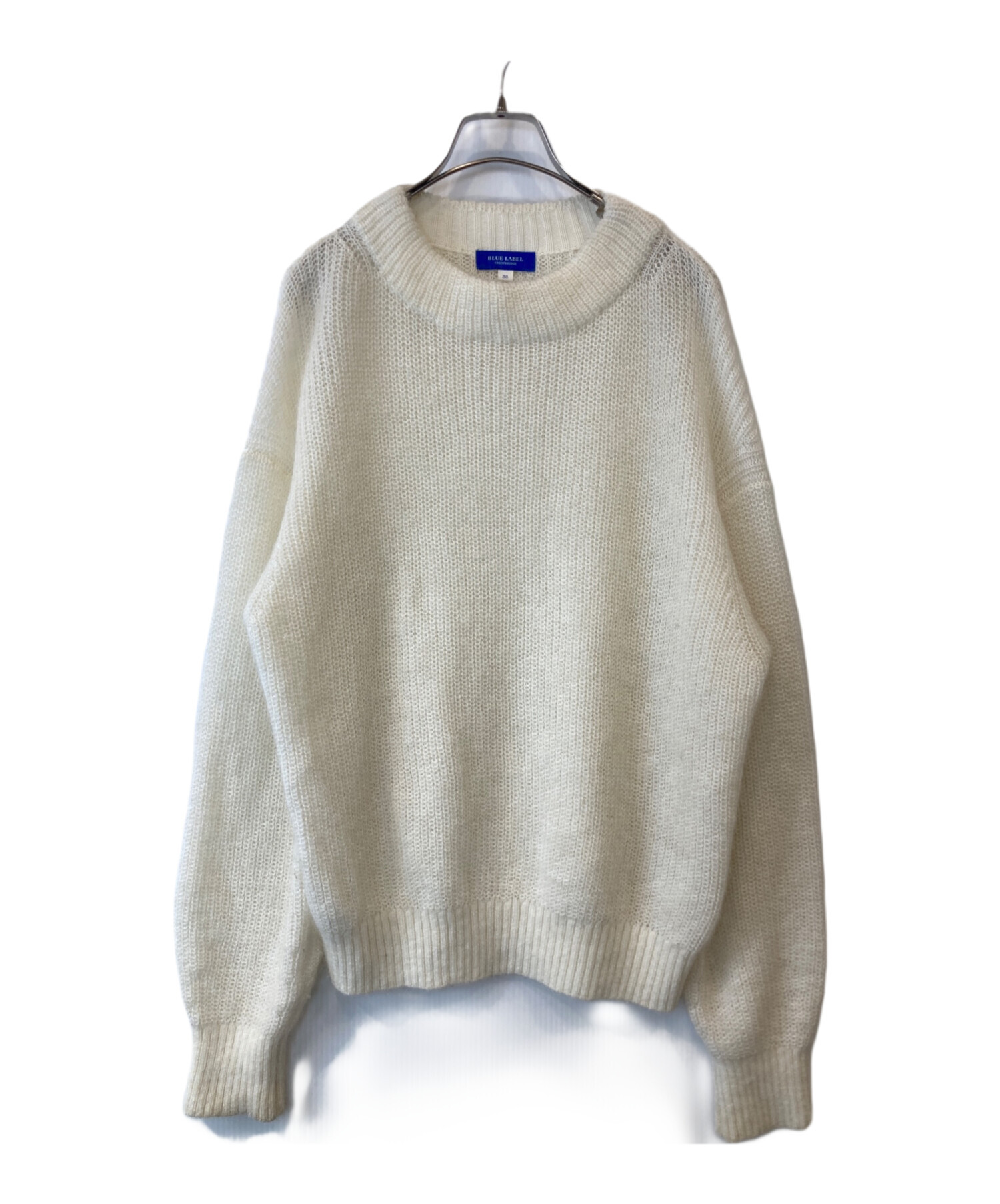 【新品】ブルーレーベルクレストブリッジ　ニット　38M　白　レイヤースリーブ 中古・古着通販】BLUE LABEL CRESTBRIDGE (ブルーレーベルクレスト