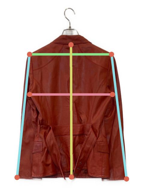 中古・古着通販】EPOCA (エポカ) ラムレザージャケット レッド サイズ