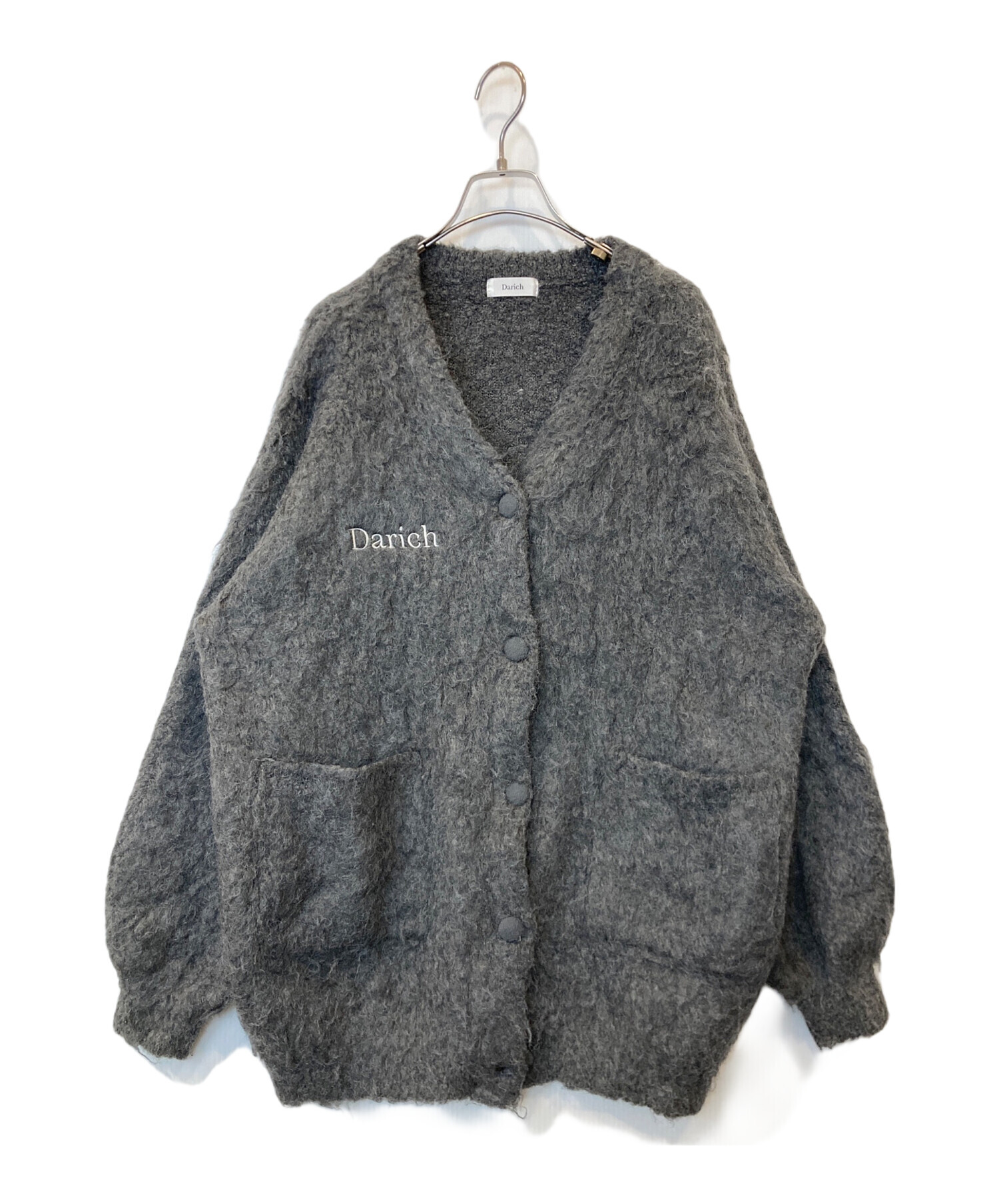 Darich グレー 長袖カーディガン　フラッフィーオーバープルオーバー 中古・古着通販】darich (ダーリッチ) フラッフィーオーバープル