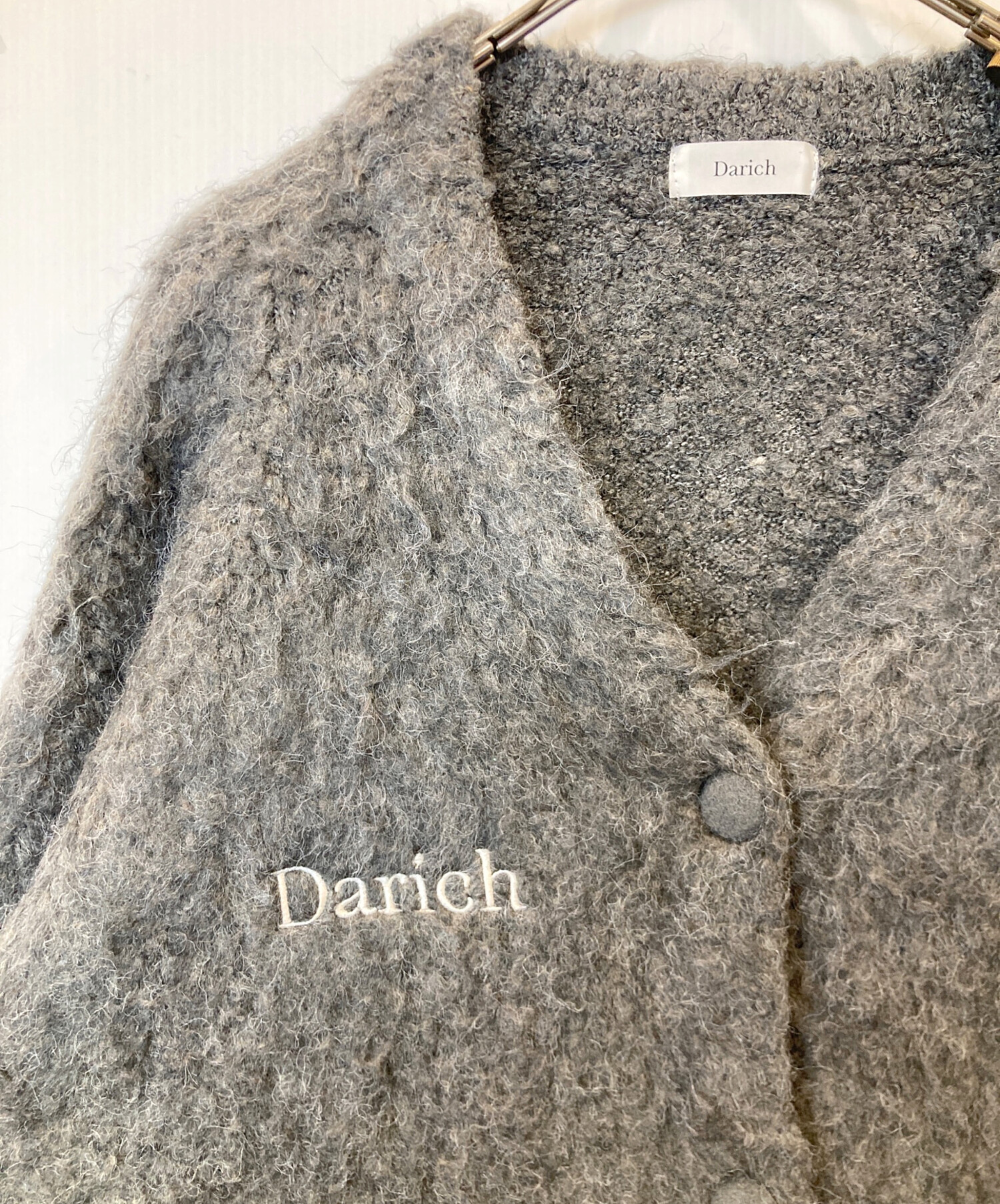 Darich グレー 長袖カーディガン　フラッフィーオーバープルオーバー 中古・古着通販】darich (ダーリッチ) フラッフィーオーバープル