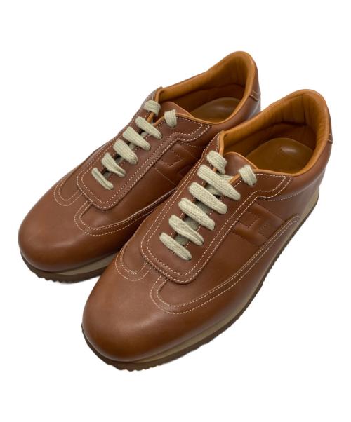 HERMES ブラウン クイックスニーカー 本体 HERMES - エルメス HERMES スニーカー クイック Hロゴ カーフレザー