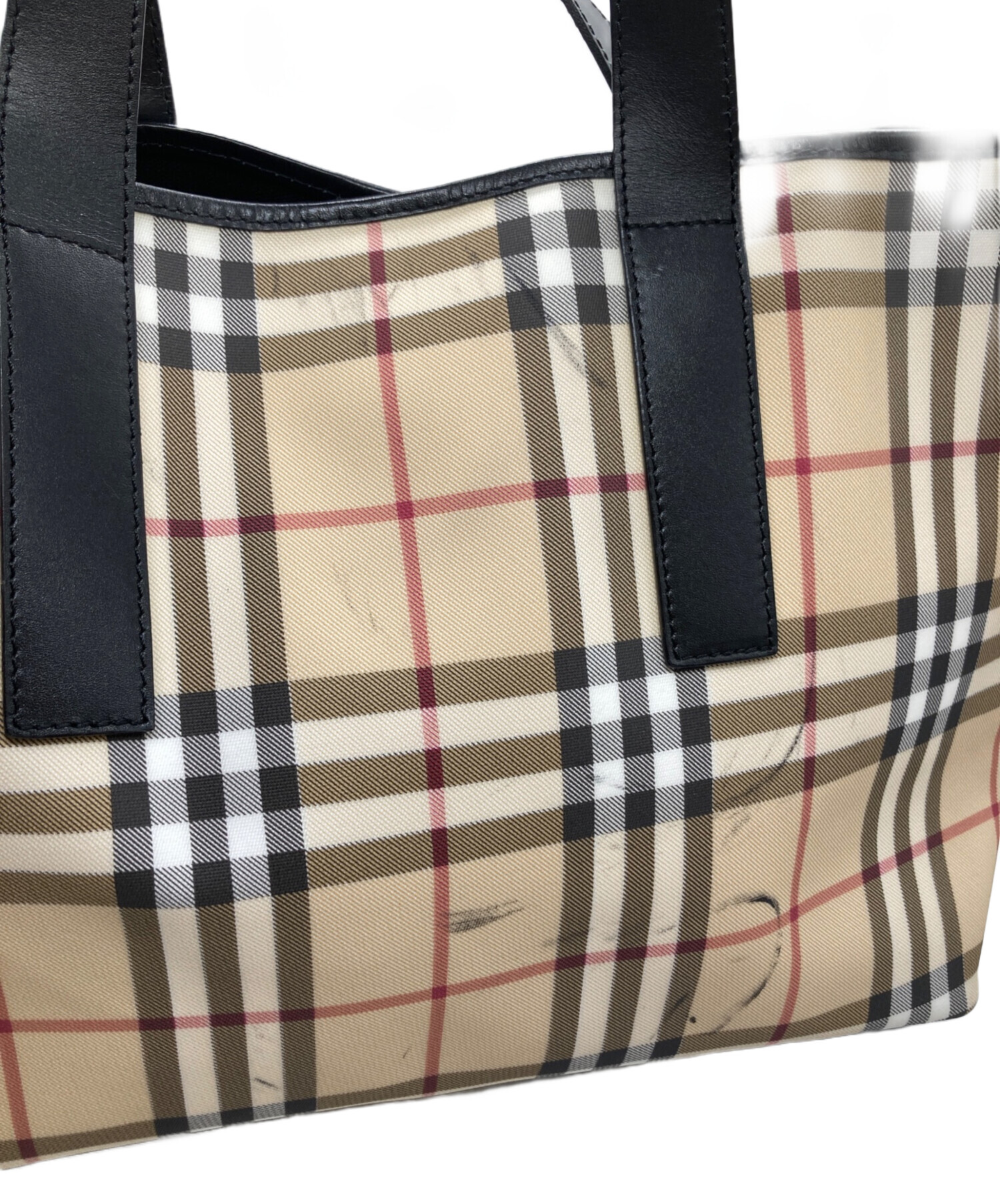 中古・古着通販】BURBERRY (バーバリー) PVCノバチェックトートバッグ 