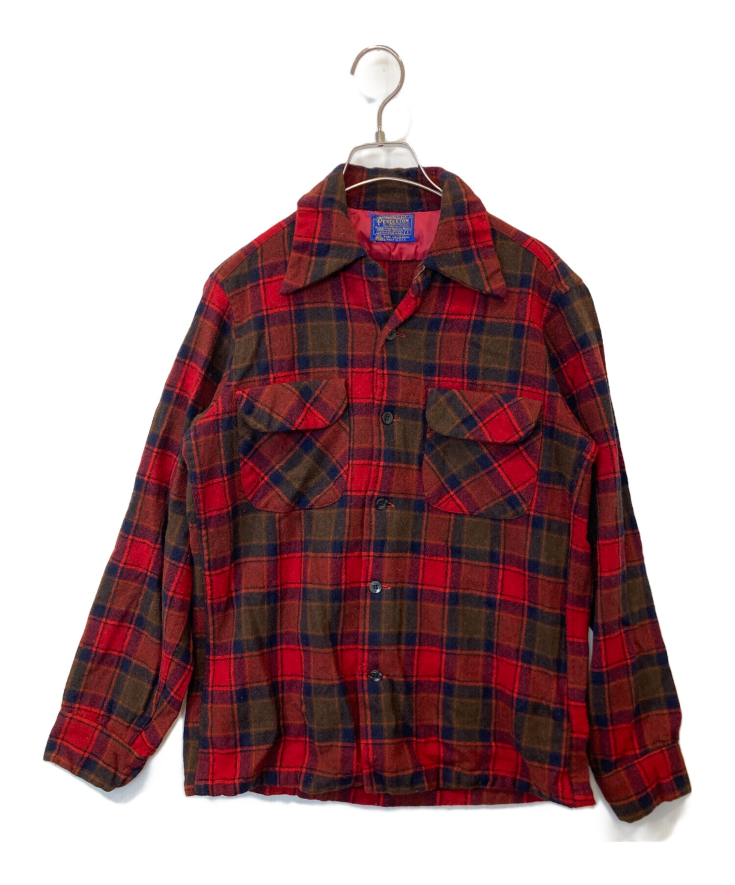 Pendleton ウール Mサイズ レッドチェック 長袖シャツ 中古・古着通販】PENDLETON (ペンドルトン) ウールチェックシャツ 70's