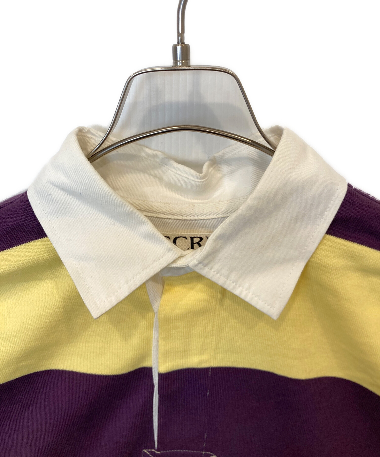 アンスクリア　ラガーシャツ　カットソー 中古・古着通販】INSCRIRE (アンスクリア) ボーダーラガーシャツ I18AW