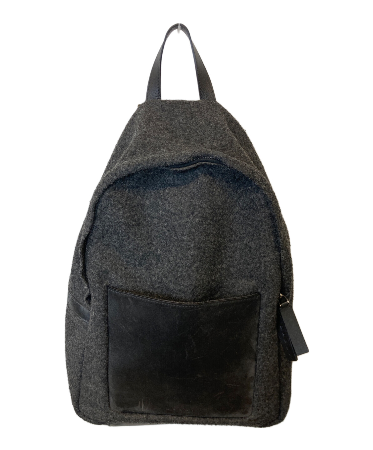 中古・古着通販】MARNI (マルニ) レザーウールリュック ブラック 