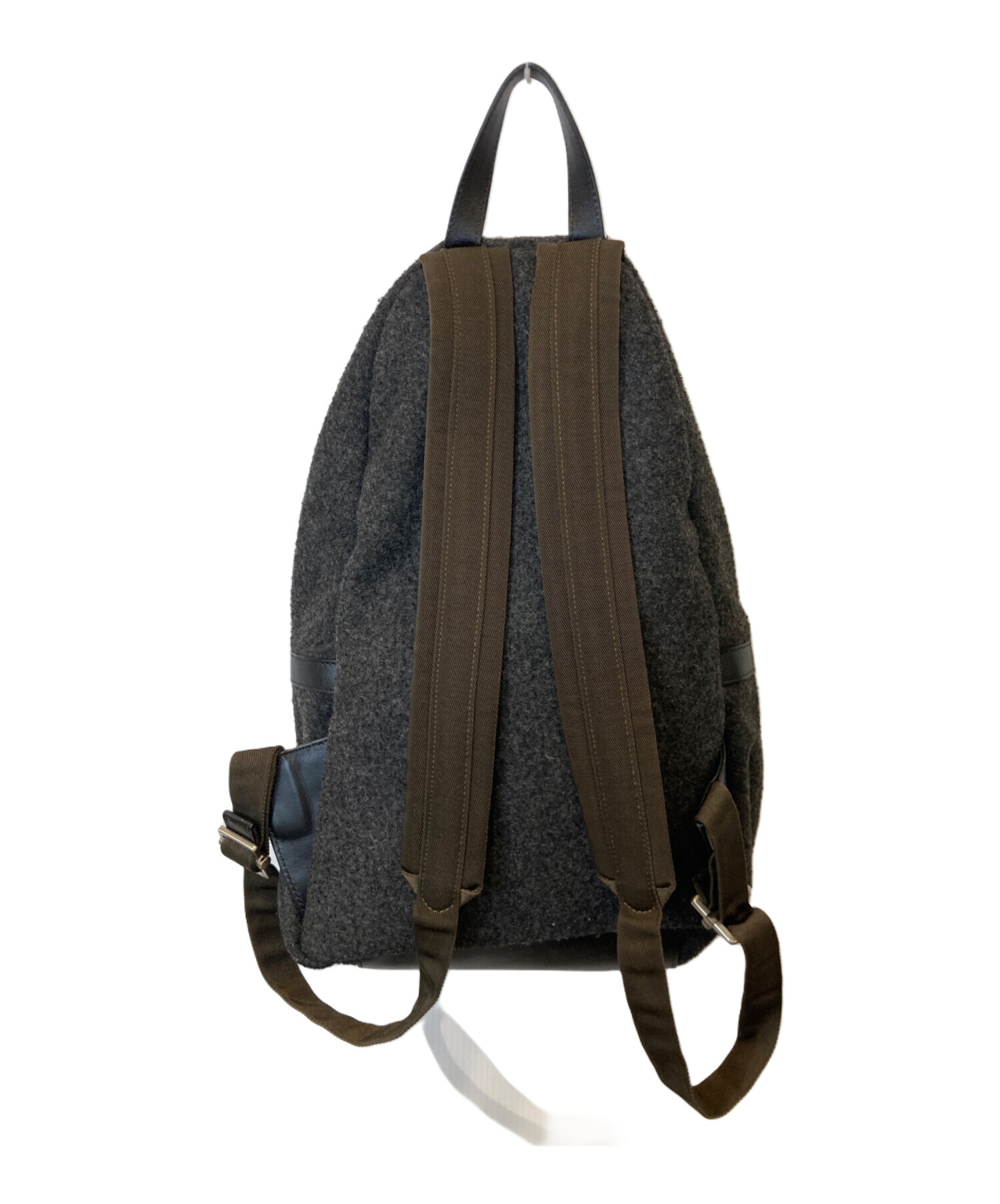 中古・古着通販】MARNI (マルニ) レザーウールリュック ブラック 
