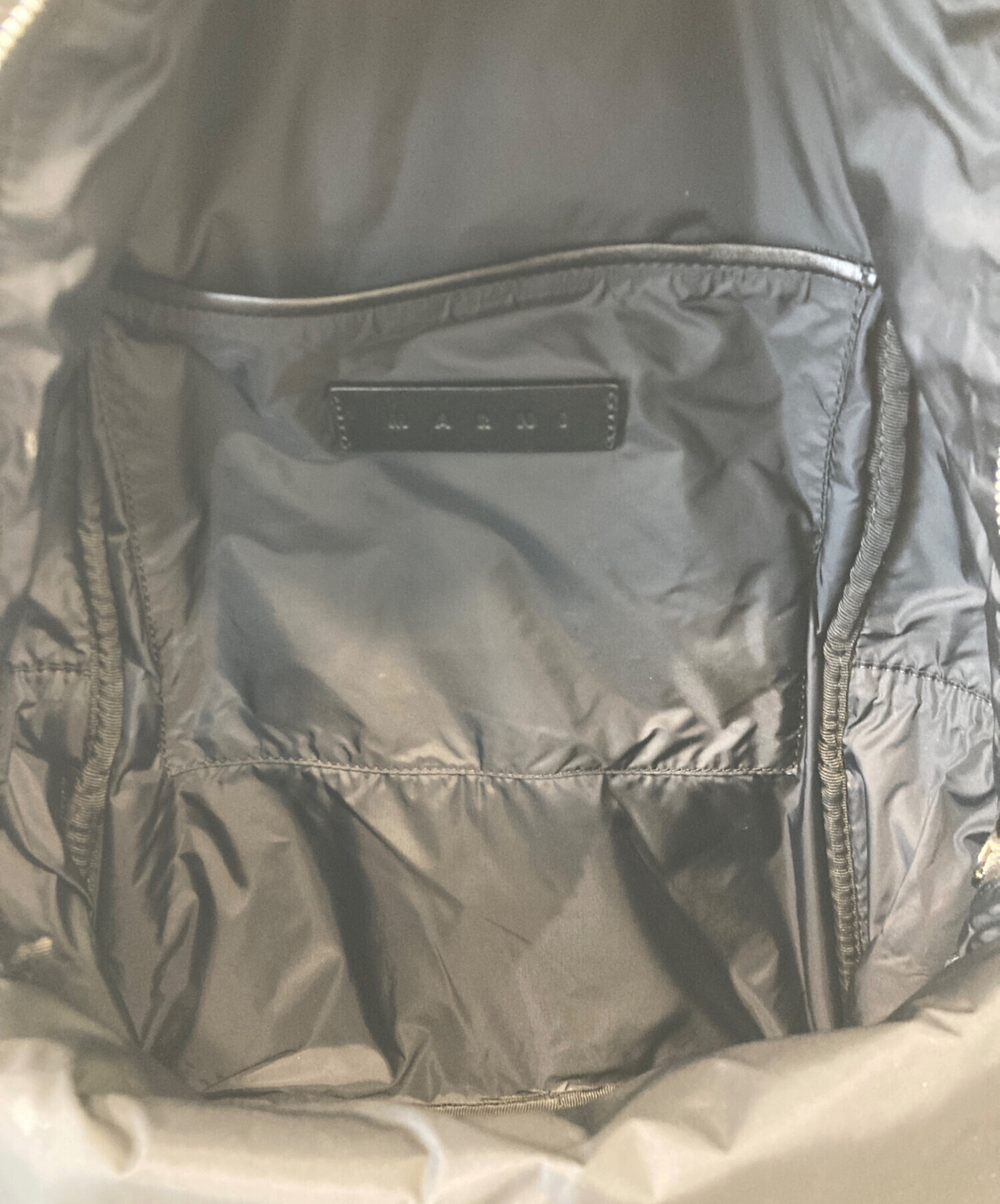 中古・古着通販】MARNI (マルニ) レザーウールリュック ブラック 