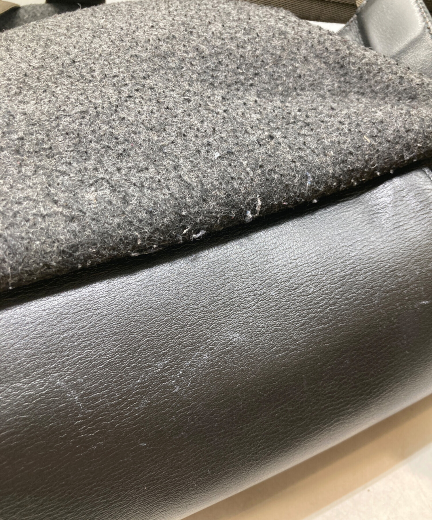 中古・古着通販】MARNI (マルニ) レザーウールリュック ブラック 