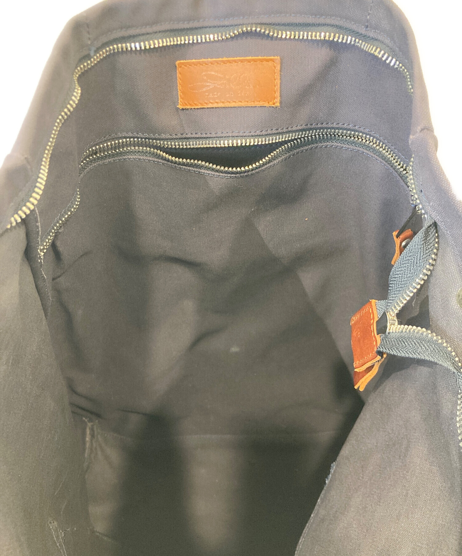 中古・古着通販】Zilla (ジッラ) キャンバスレザーリュック ネイビー 