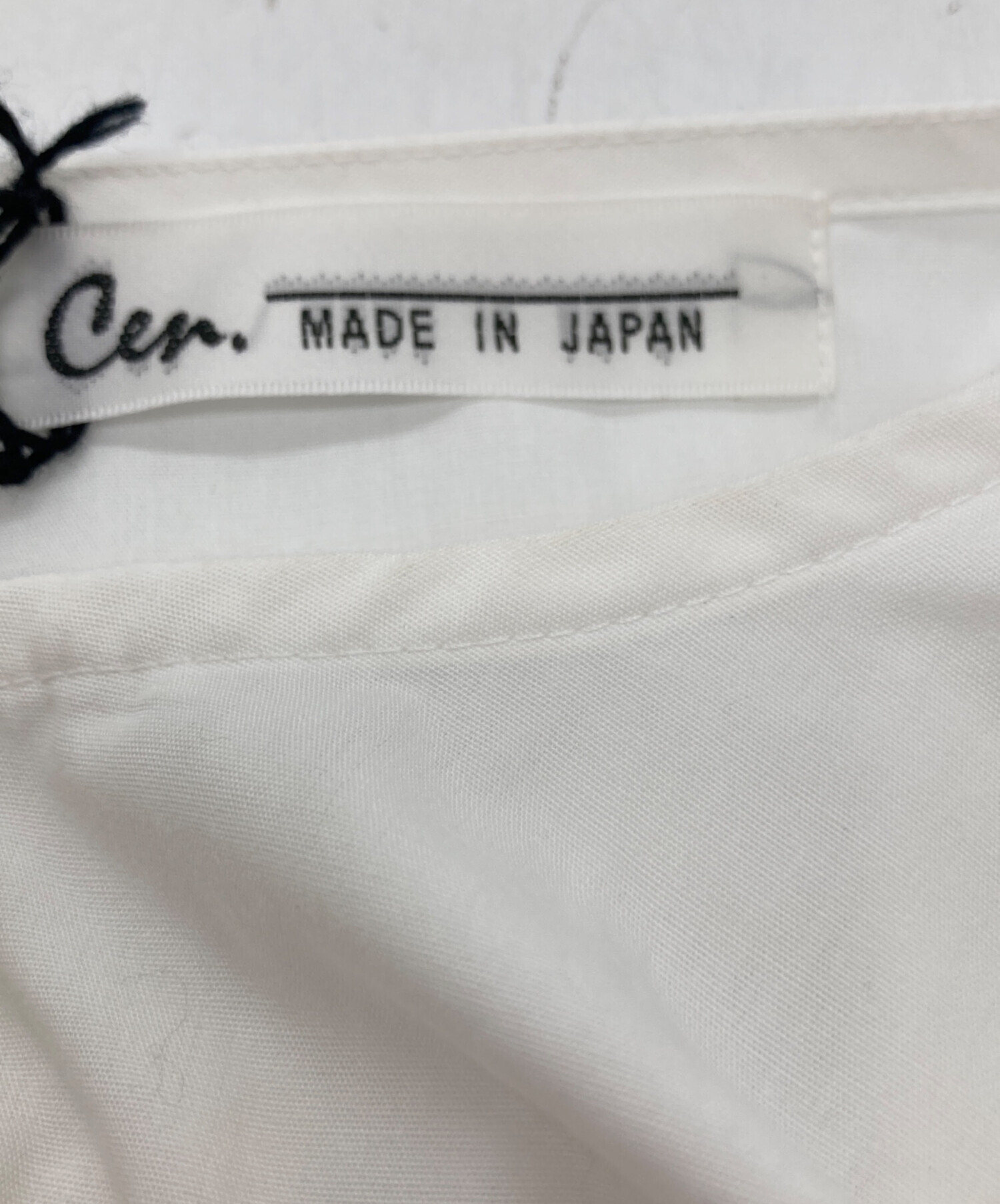中古・古着通販】Cen. (セン) 袖リボンキリカエタックブラウス シャツ 
