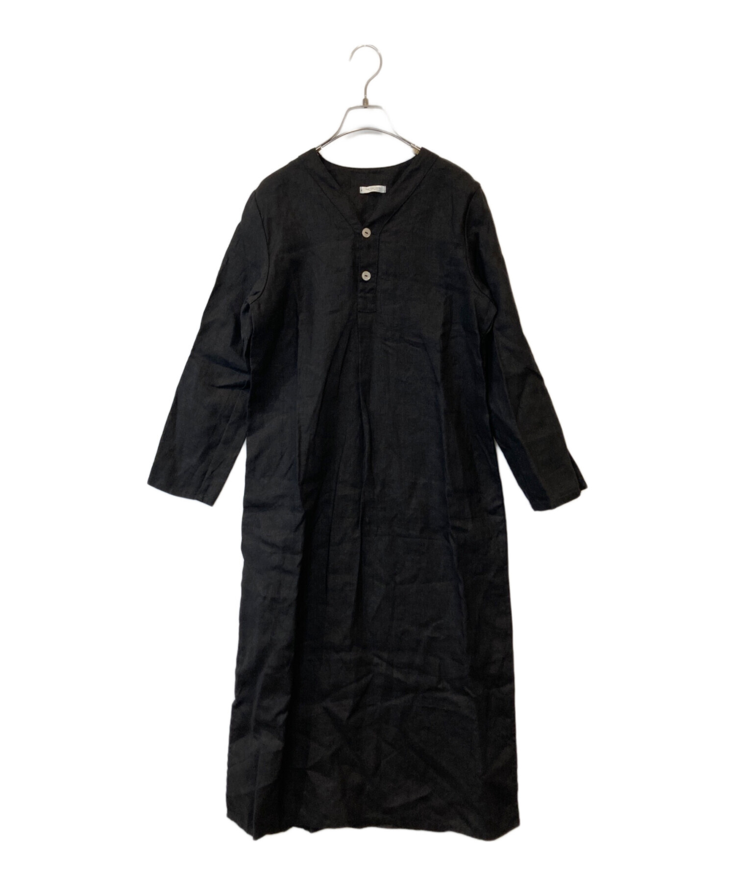 fog linen workリネンブラウスブラック