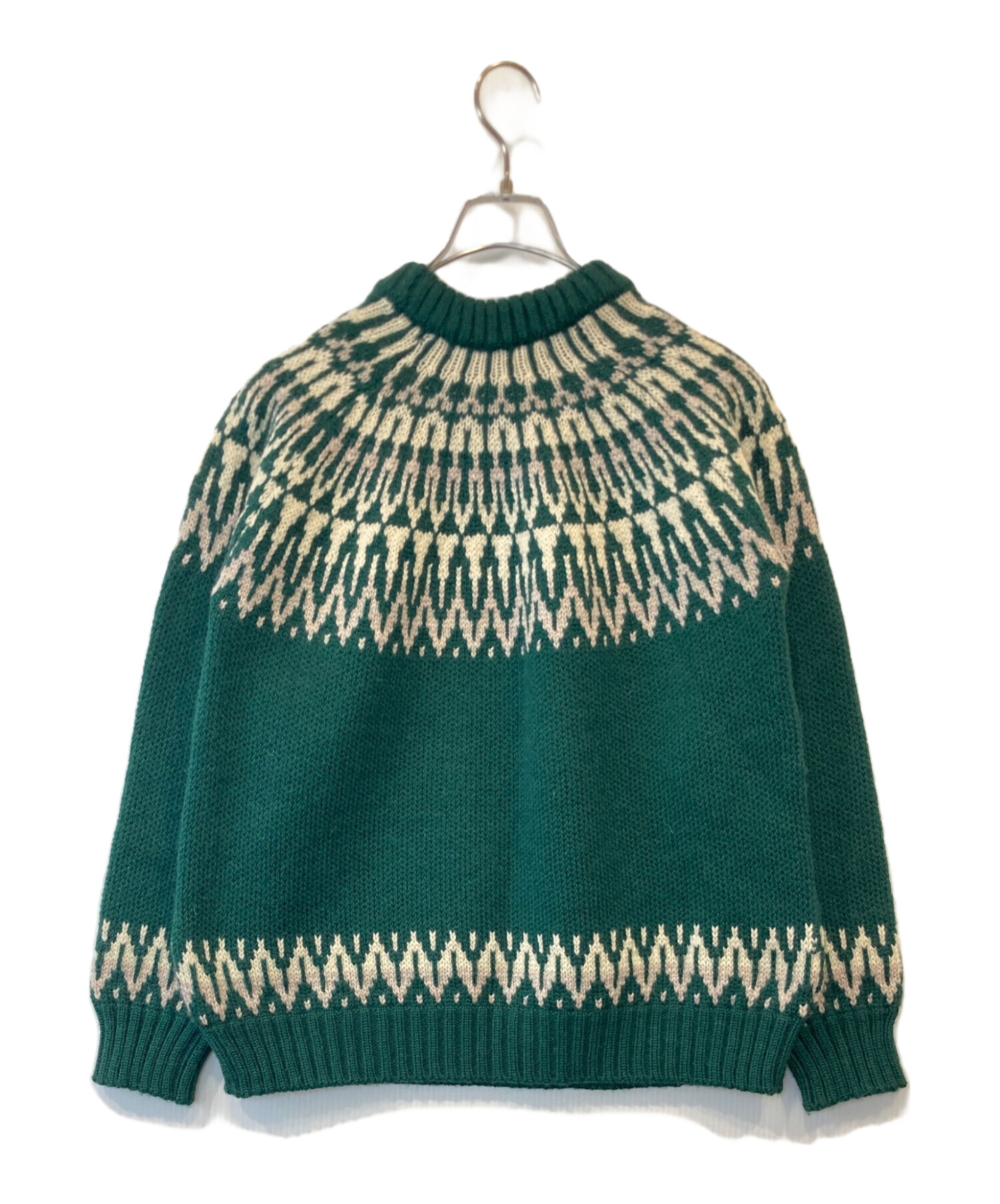 Guernsey Woollens ガンジーセーター　グリーン　イギリス製 Guernsey Woollens Guernsey WOOLENS ガンジーウーレンズ TRADITIONAL
