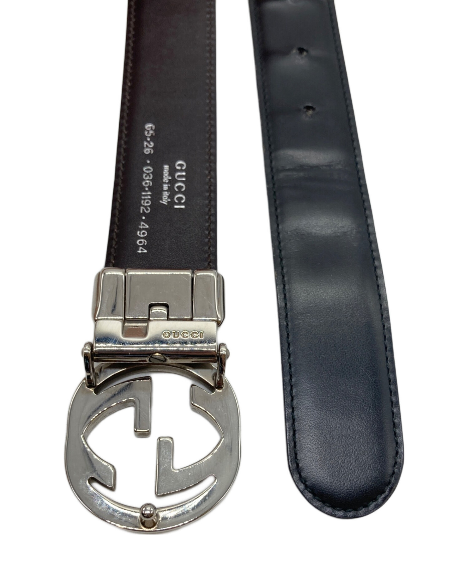 中古・古着通販】GUCCI (グッチ) レザーベルト 036・1192 ブラック