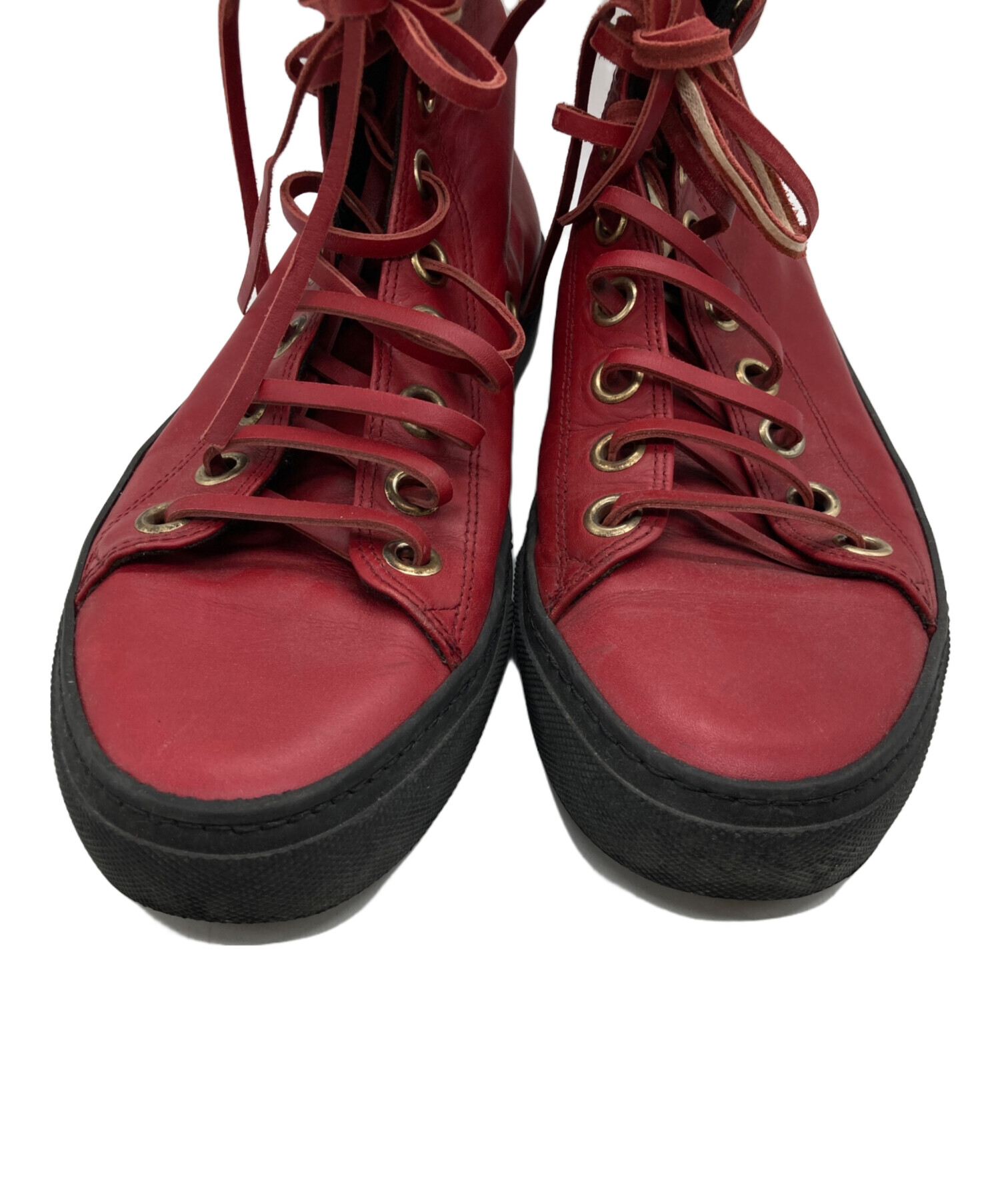 中古・古着通販】GUCCI (グッチ) レザーハイカットスニーカー 111 6096