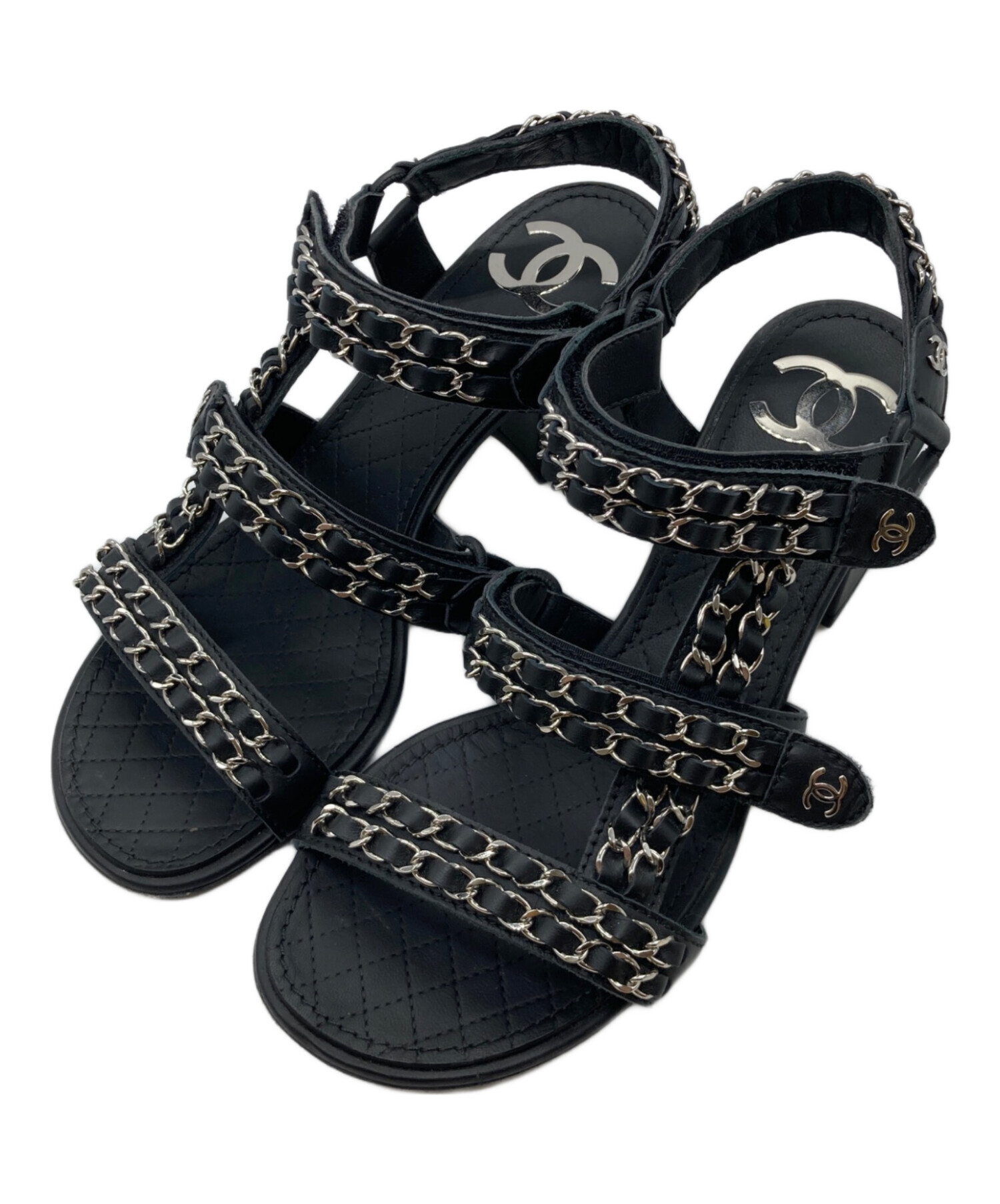 CHANEL ブラック ストラップサンダル CHANEL ブラック ストラップサンダル