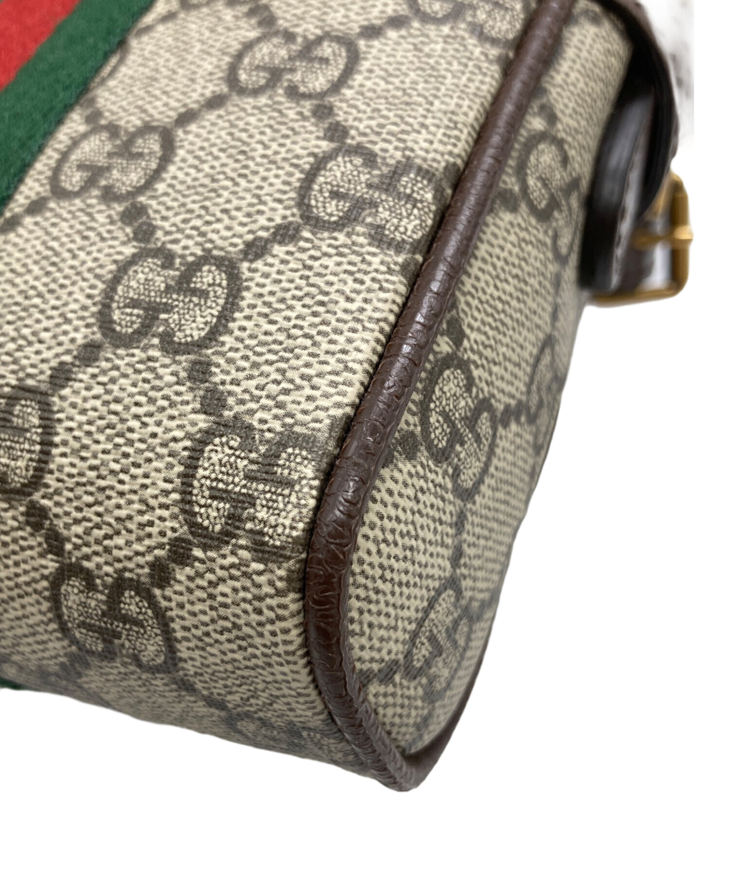 GUCCI(グッチ) ショルダーバッグ美品  オフィディア ミニ メッセンジャーバッグ 598127 ベージュ×エボニー×ダークブラウン ミニバッグ レザー 中古・古着通販】GUCCI (グッチ) オフィディアミニ メッセンジャー