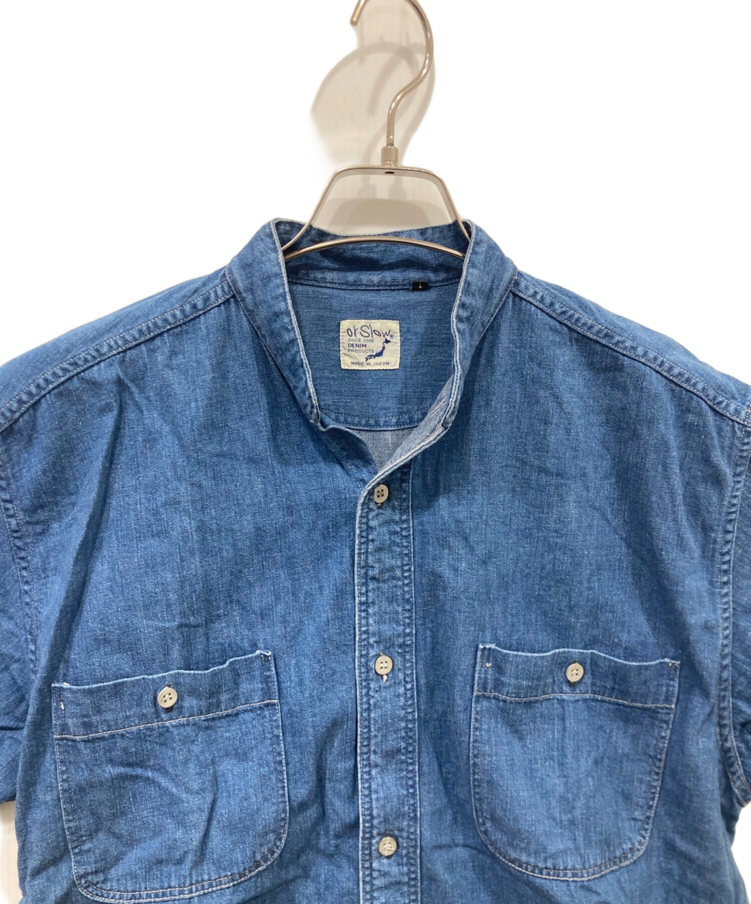 中古・古着通販】orSlow (オアスロウ) スタンドカラー半袖シャツ