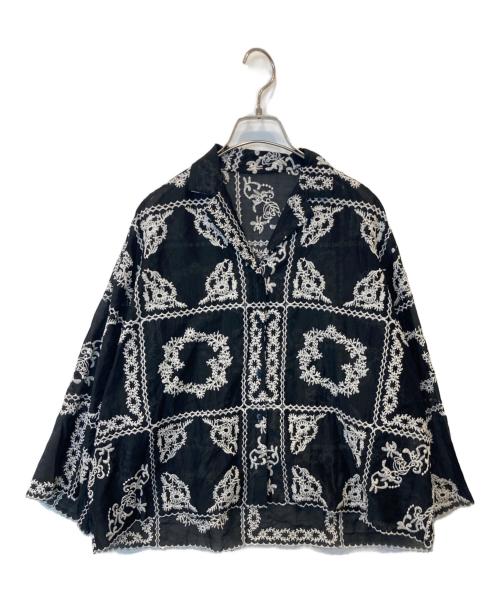 中古・古着通販】OHOTORO (オオトロ) eyelet lace blouse ブラック 