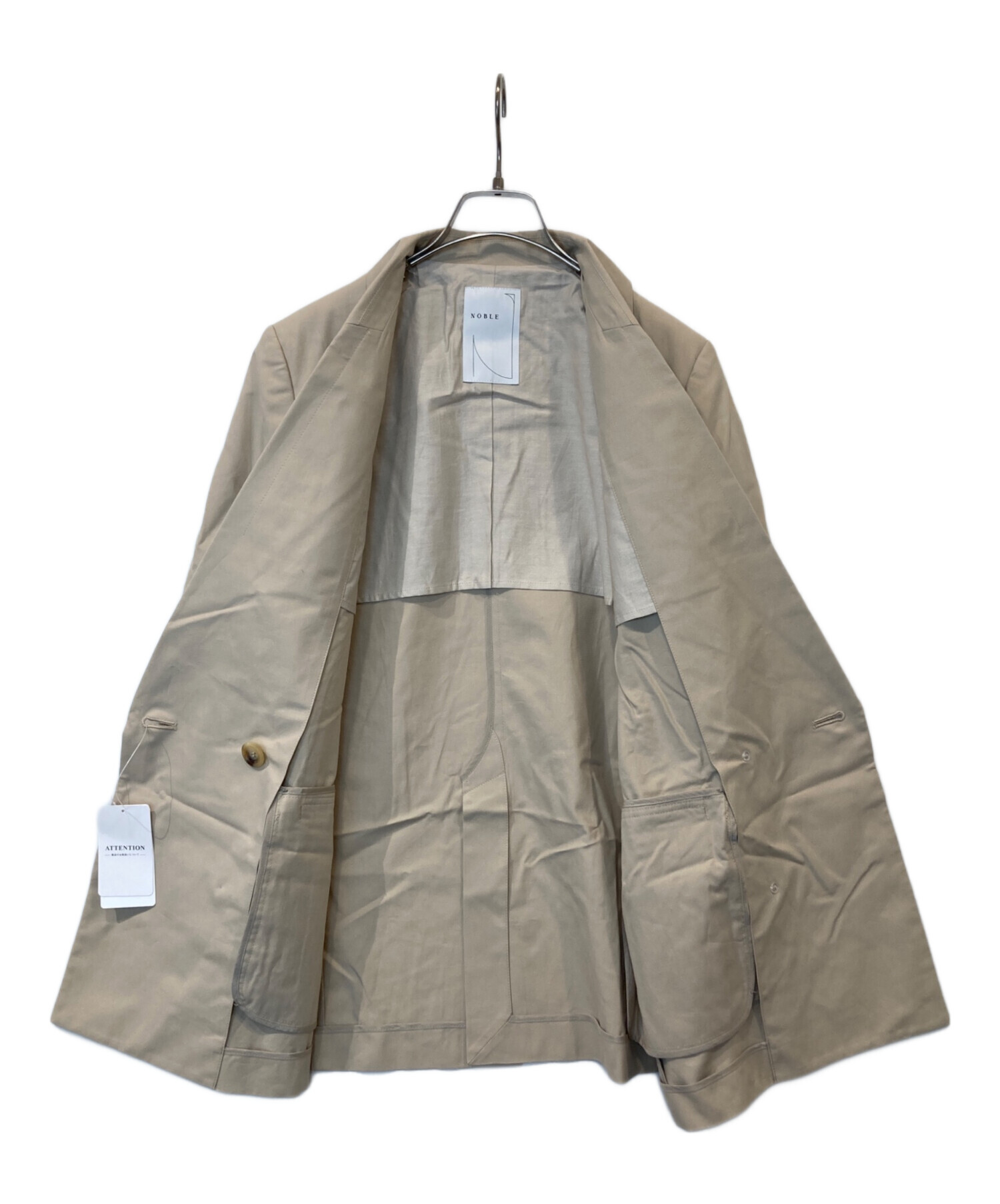 NOBLE コットンツイルイージーロングジャケット　38 中古・古着通販】Noble (ノーブル) コットンツイルイージーロング