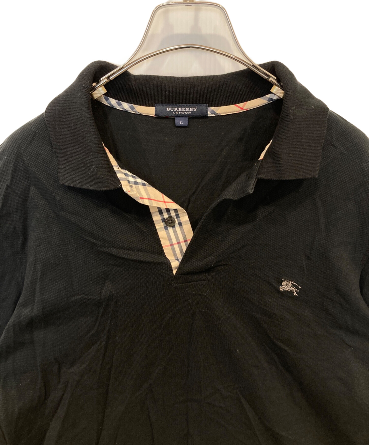 中古・古着通販】BURBERRY (バーバリー) ロゴ刺繍襟チャック柄