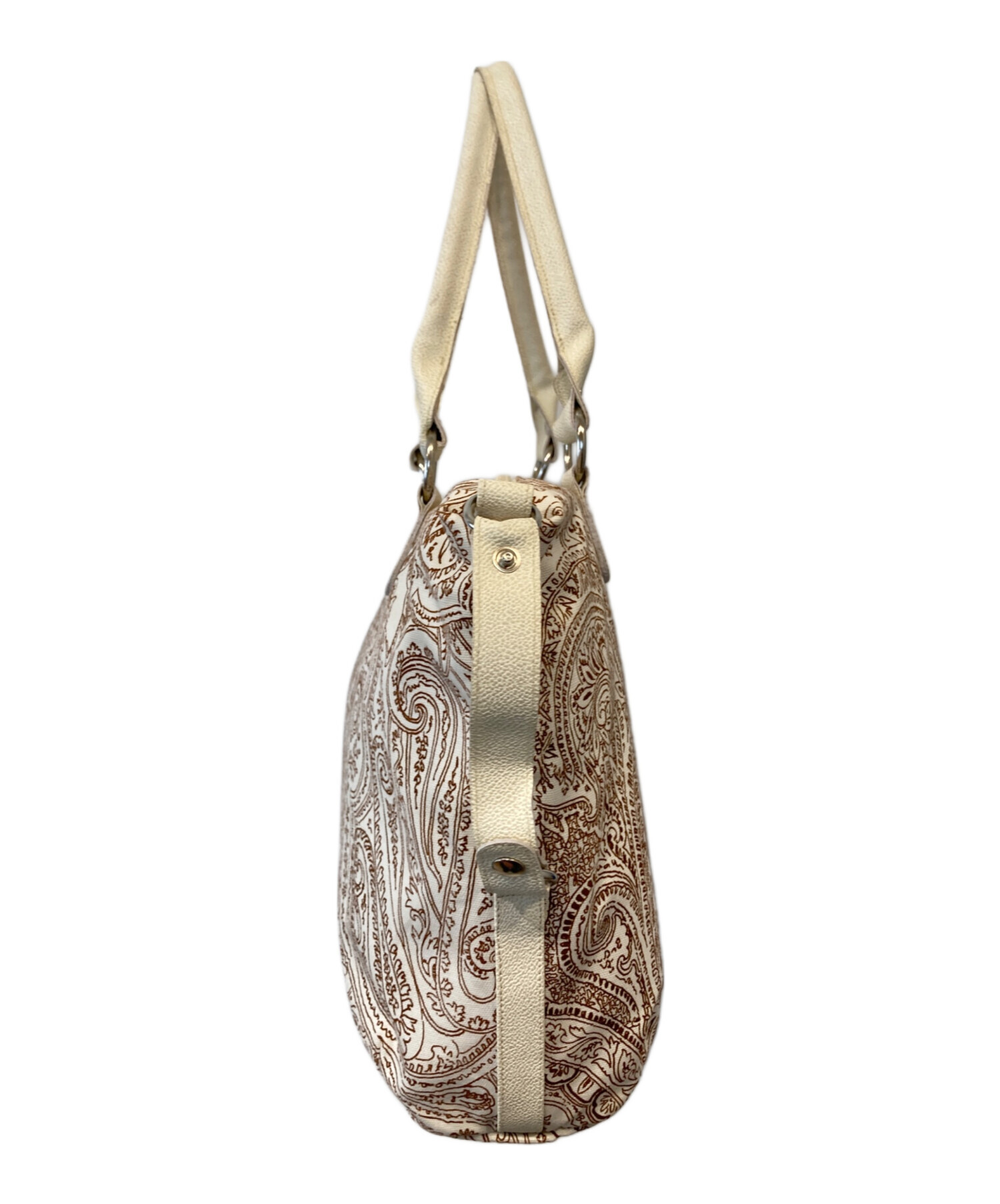 中古・古着通販】ETRO (エトロ) ペイズリー柄トートバッグ アイボリー