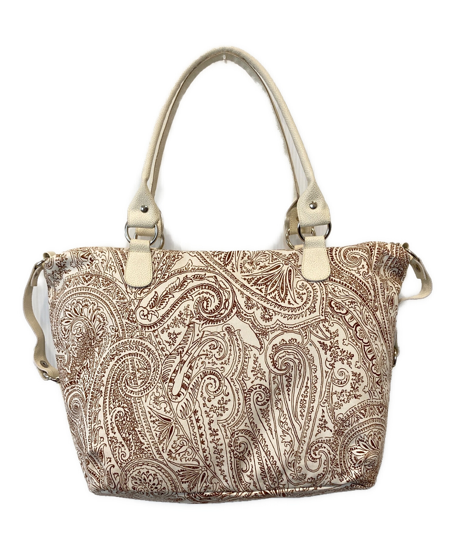 中古・古着通販】ETRO (エトロ) ペイズリー柄トートバッグ アイボリー 