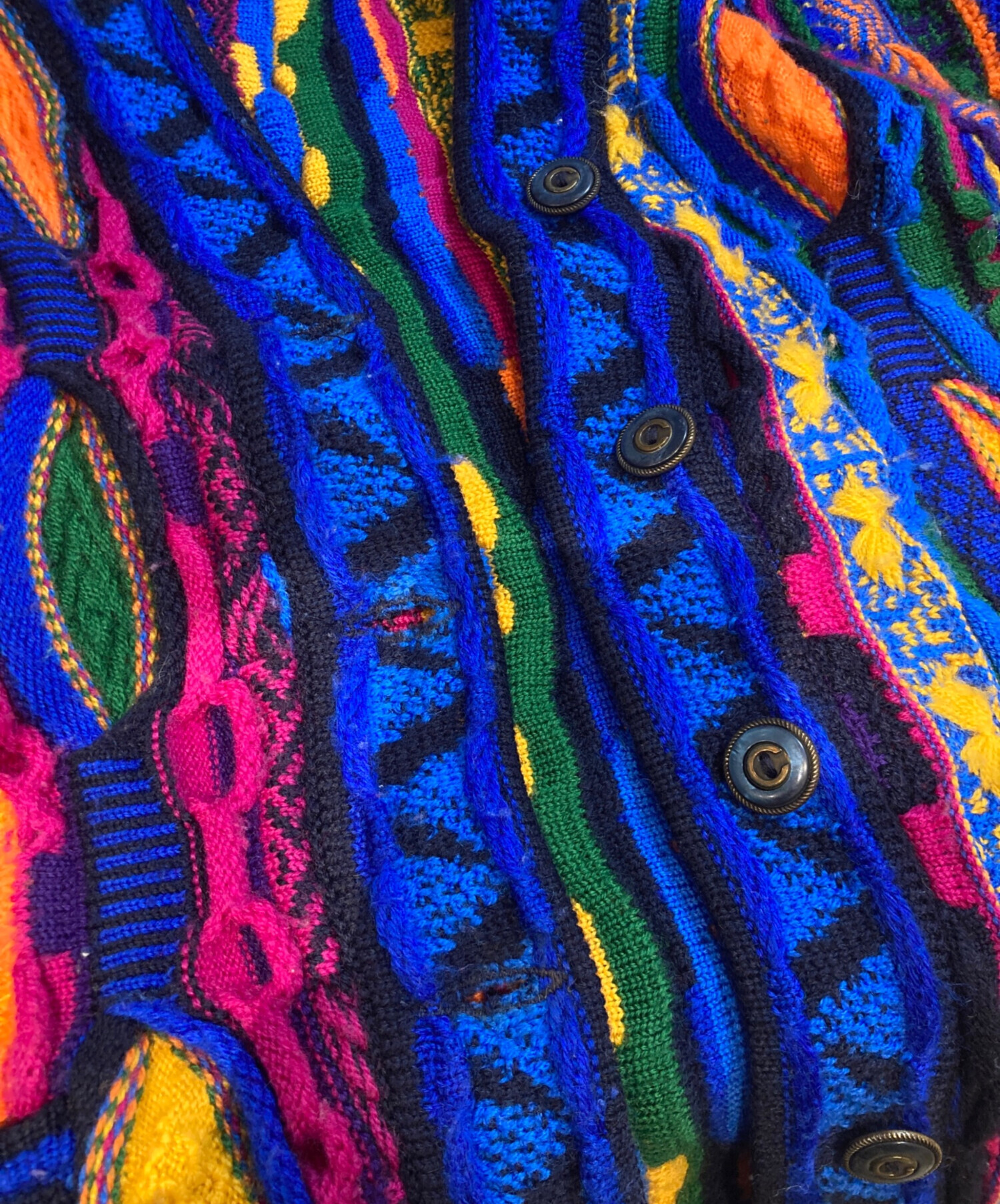 中古・古着通販】Coogi (クージー) 3Dニットカーディガン マルチカラー