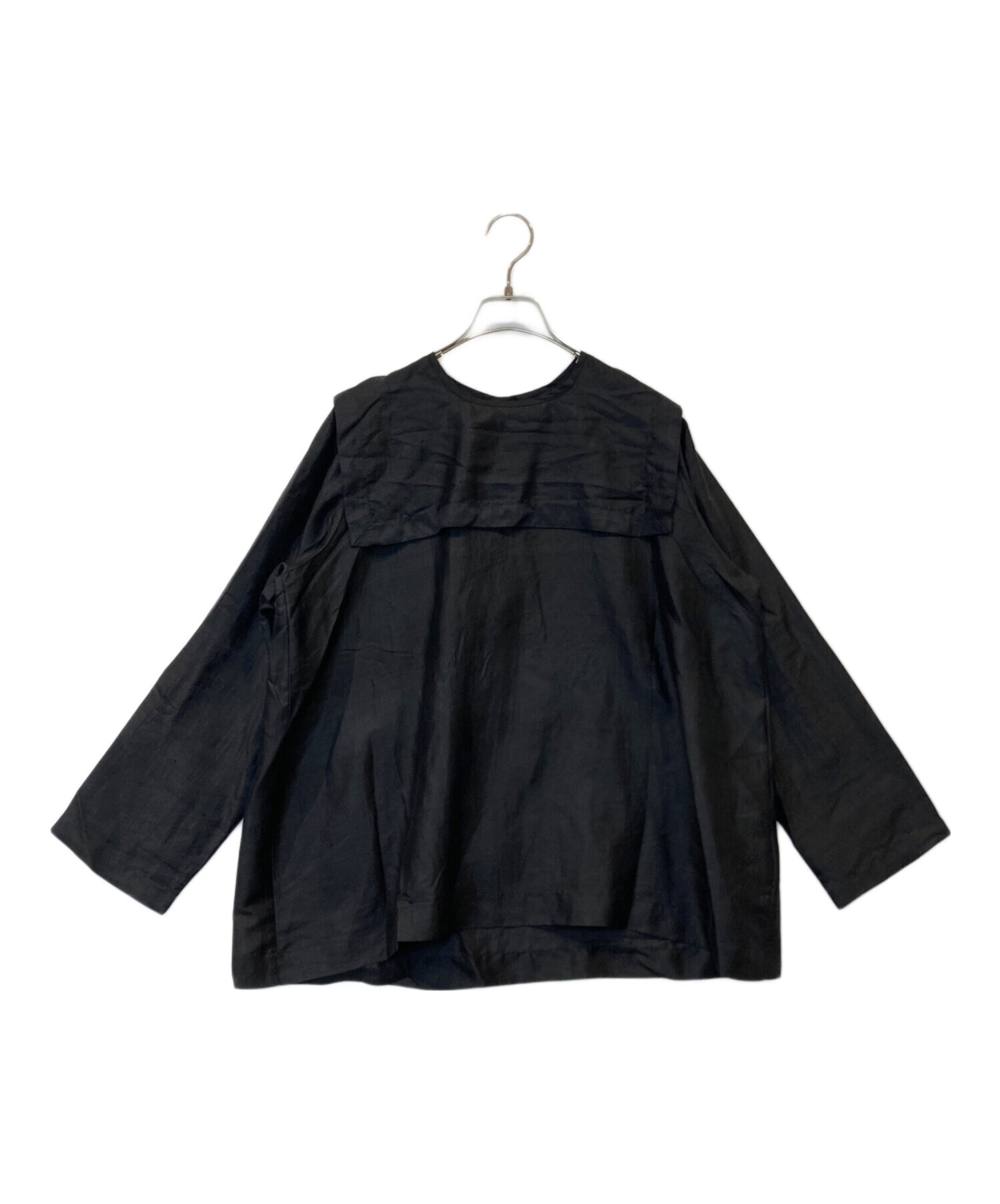 中古・古着通販】BUNON (ブノン) シルクセーラーブラウス ブラック