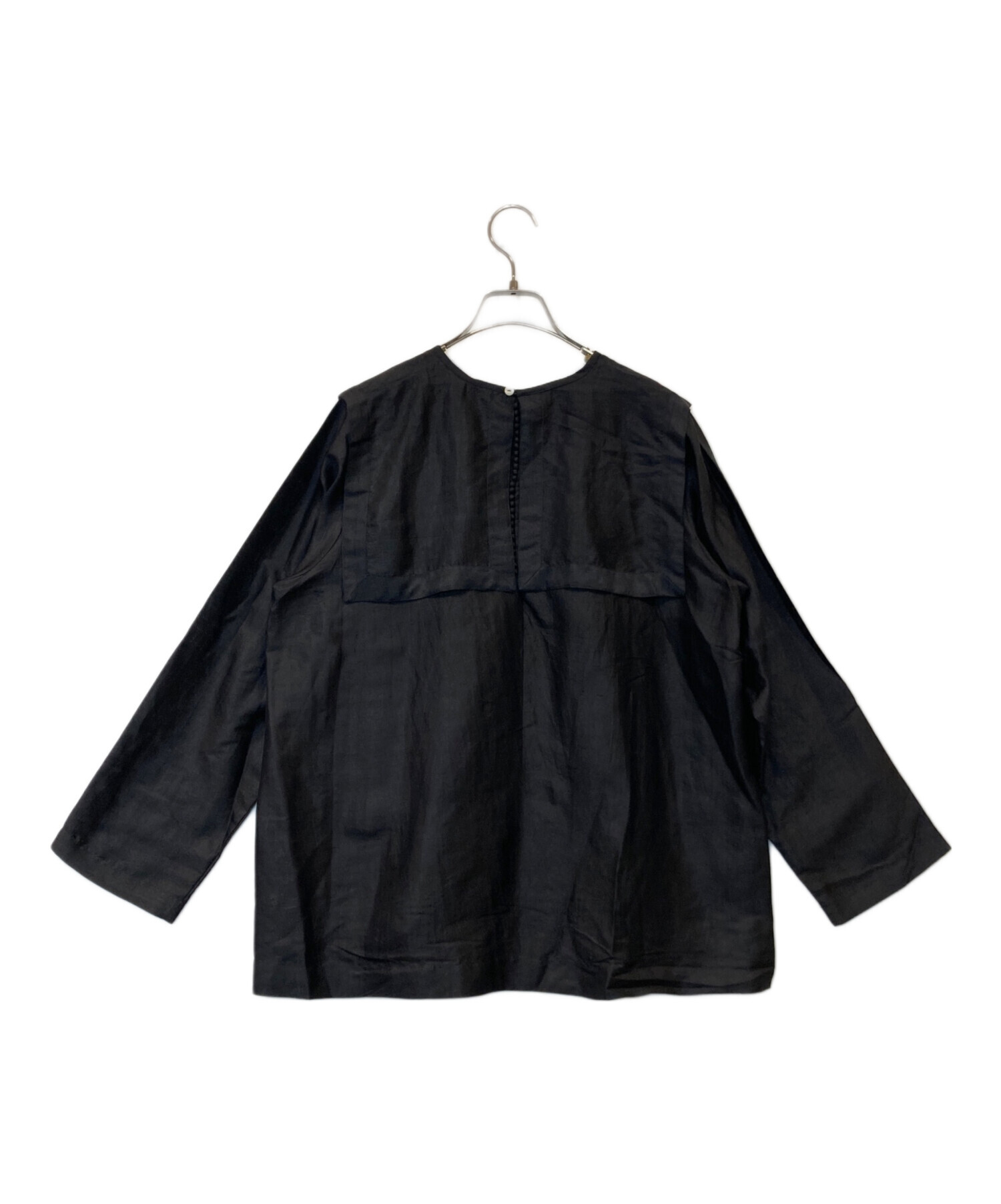 中古・古着通販】BUNON (ブノン) シルクセーラーブラウス ブラック