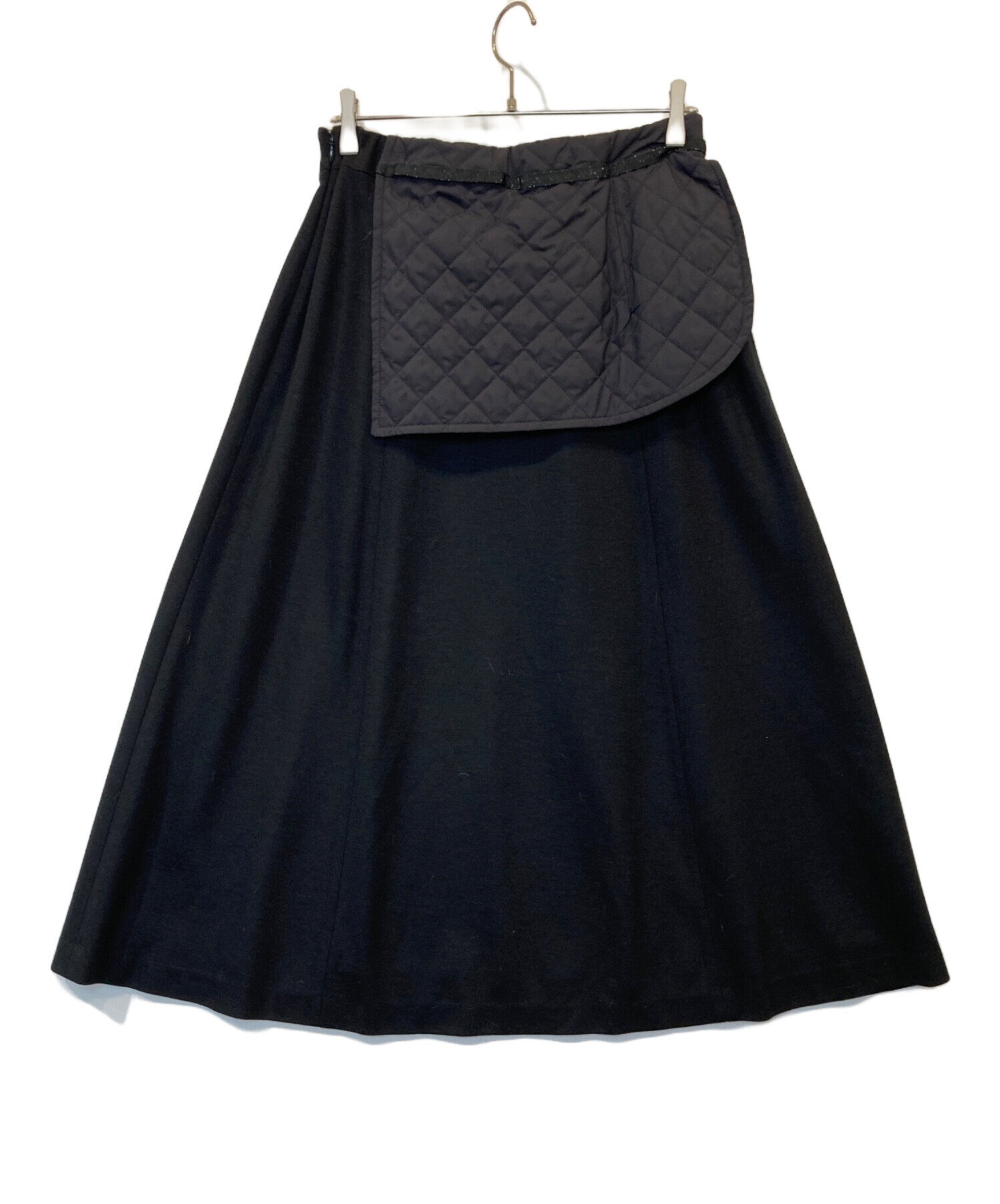 ギャバジンケーティー Gabardine K T フレアスカート ロング 切替 ストライプ 11 黒 ブラック YK レディース 195-902307260278