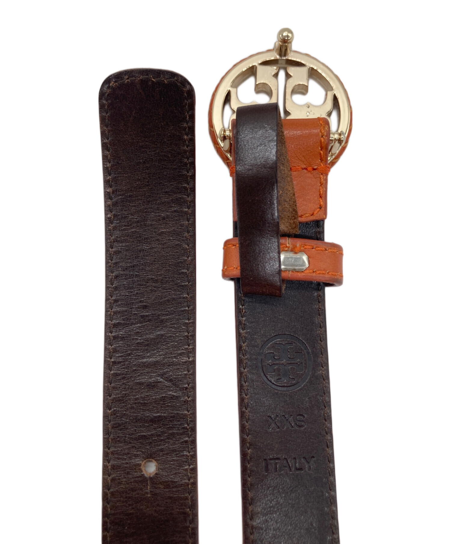 トリーバーチ　レディース　ベルト　レザー　xs 茶色　Tory Burch 中古・古着通販】TORY BURCH (トリーバーチ) ベルト オレンジ サイズ