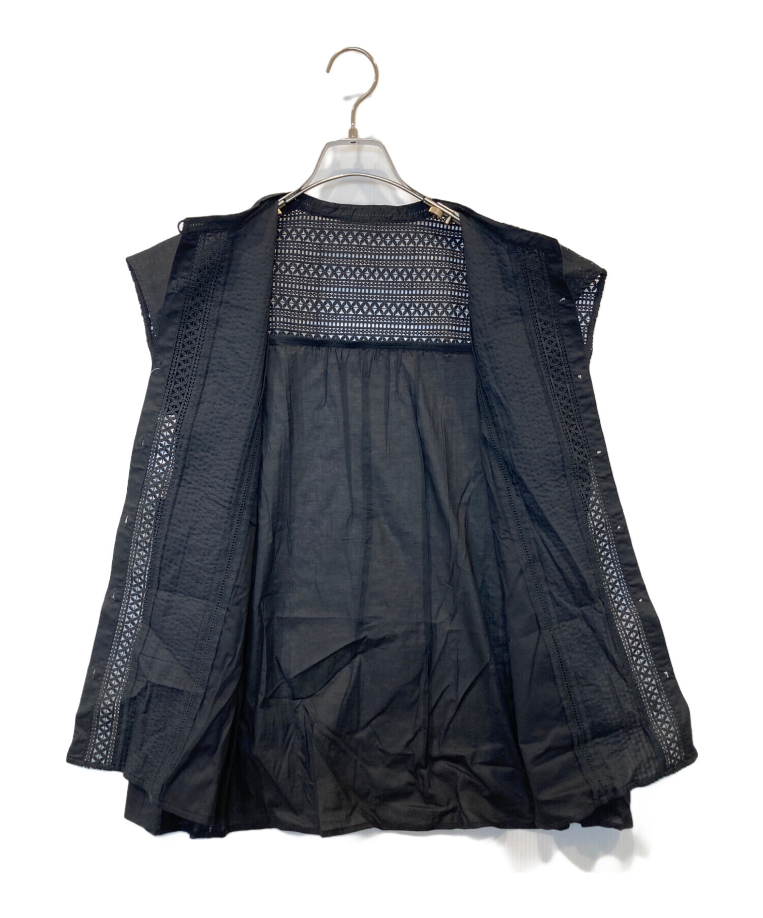 スピックアンドスパン　ケミカルケースブラウス　ブラック 中古・古着通販】Spick and Span (スピック＆スパン) ケミカルレース