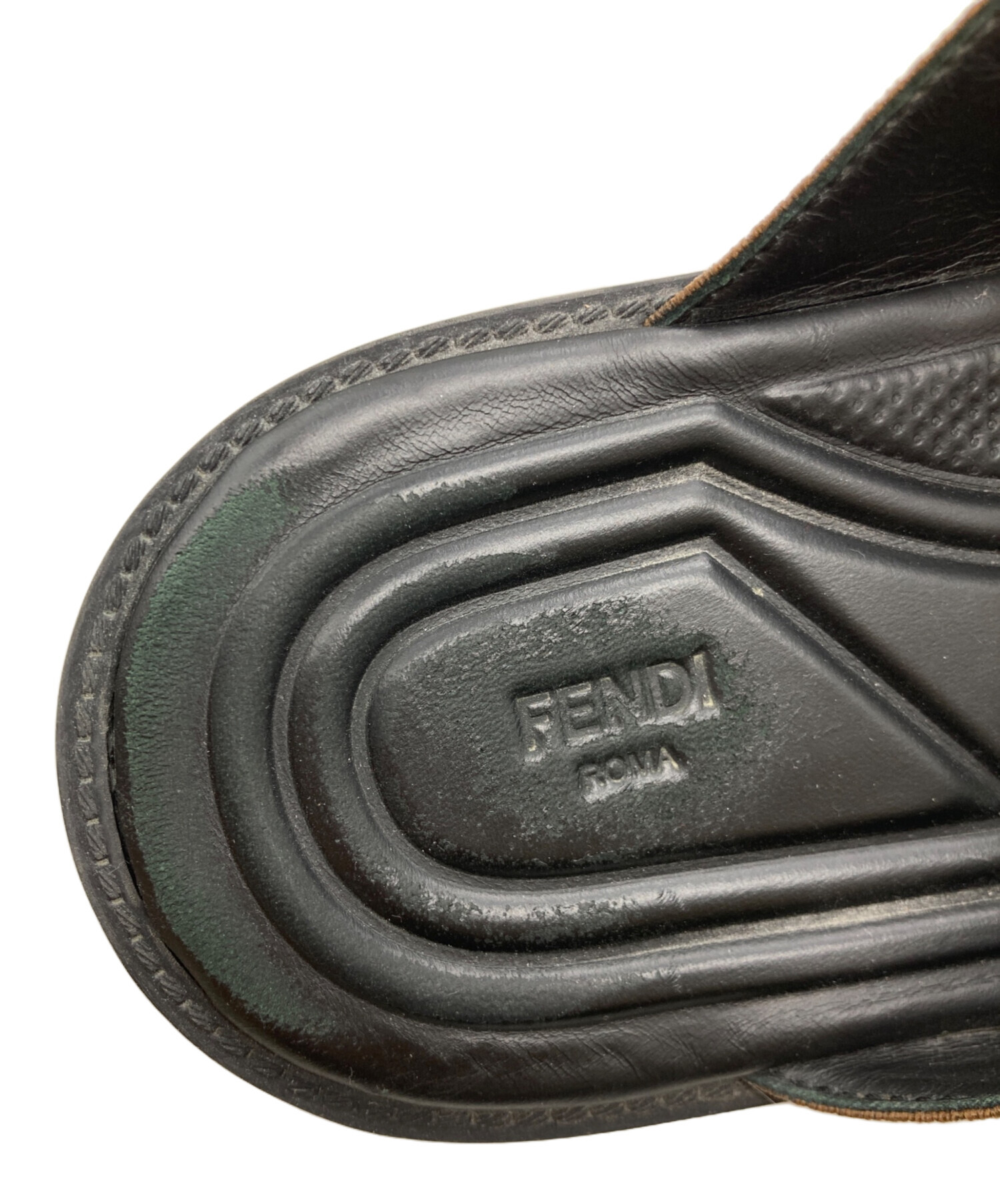 中古・古着通販】FENDI (フェンディ) FF Logo Cross Slider Slippers
