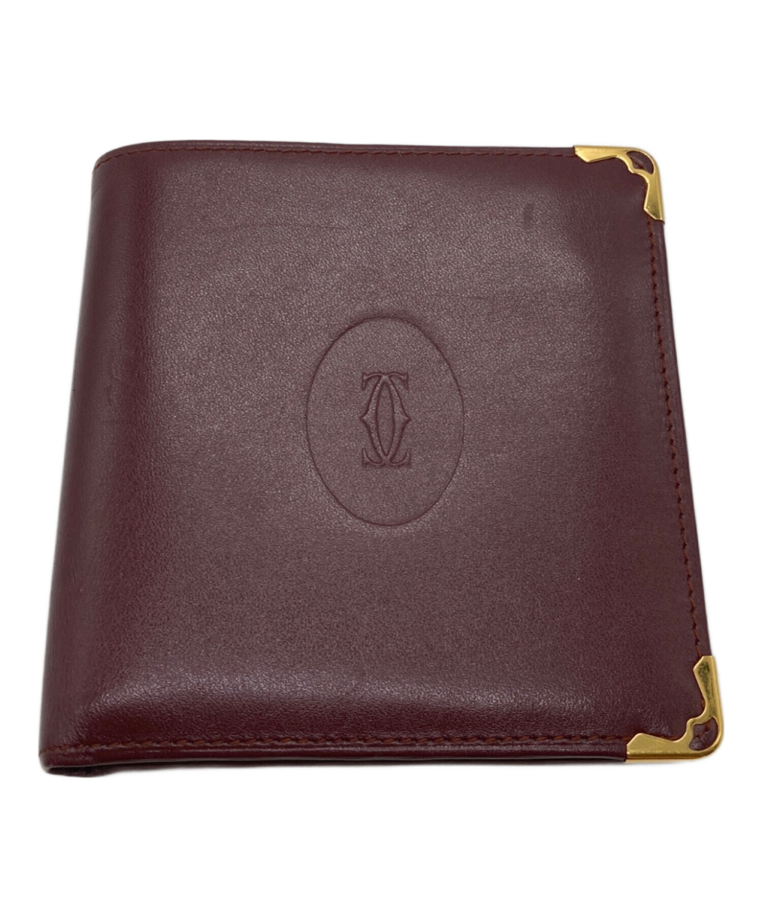 中古・古着通販】Cartier (カルティエ) 2つ折り財布 ボルドー