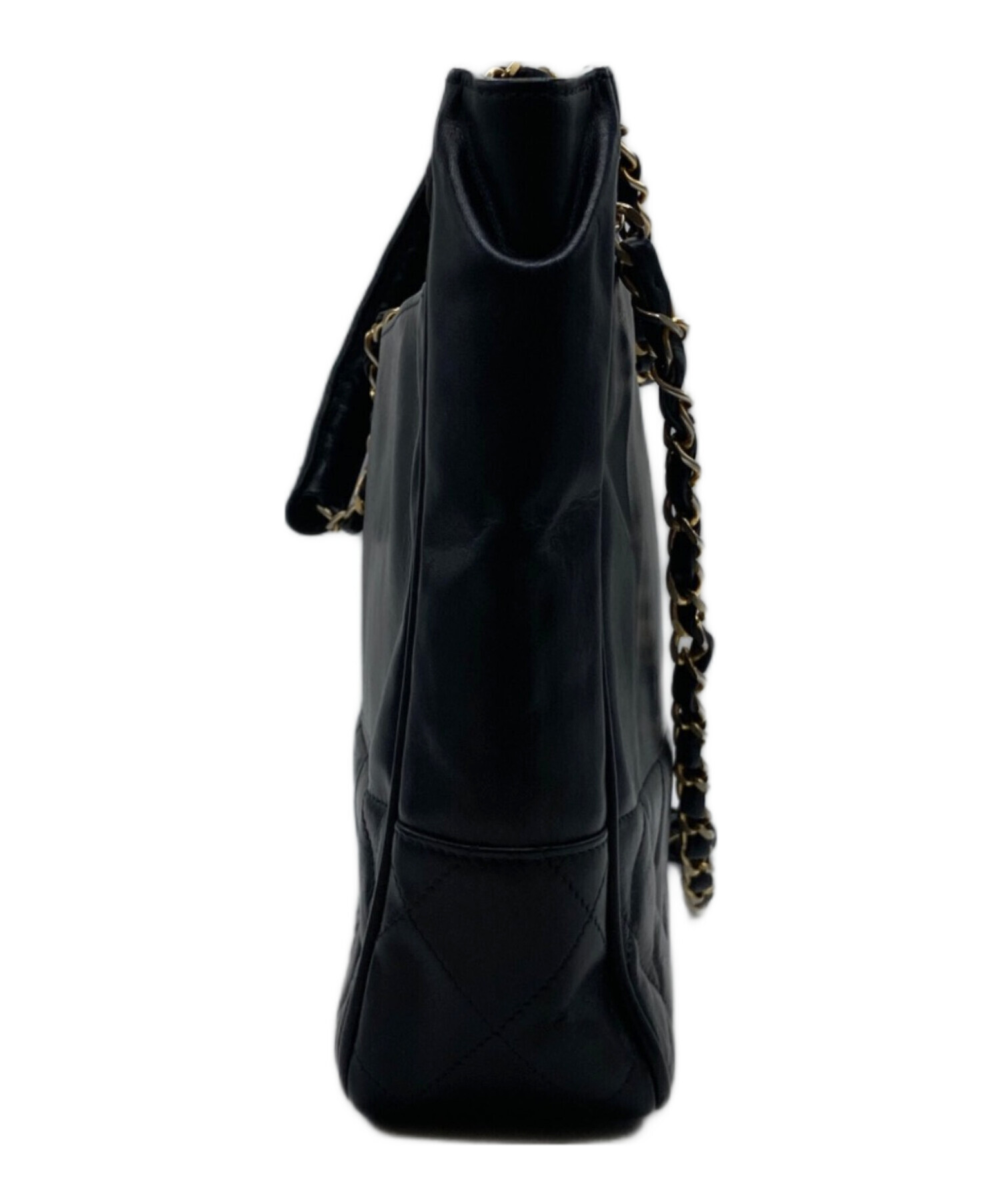 【5oe5742-h】シャネル ショルダーバッグ マトラッセ チェーンショルダー ラムスキン ブラック シルバー金具【中古】レディース 中古・古着通販】CHANEL (シャネル) マトラッセチェーンショルダー